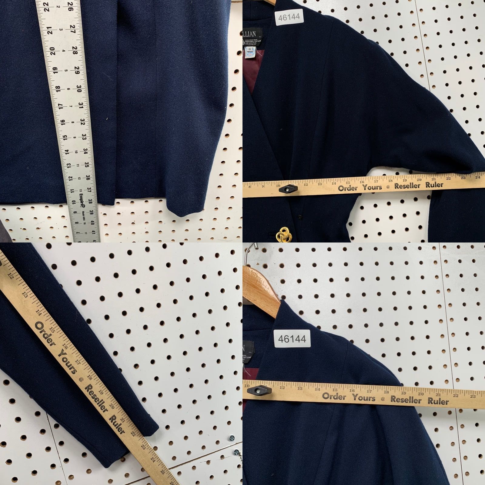 Vintage VINTAGE Gillian Blazer Coat Wool Dress Womens Size 6 Navy Blue Gold Button ILGWU Blazer Jacket Size M / US 6-8 / IT 42-44 - 8 Thumbnail