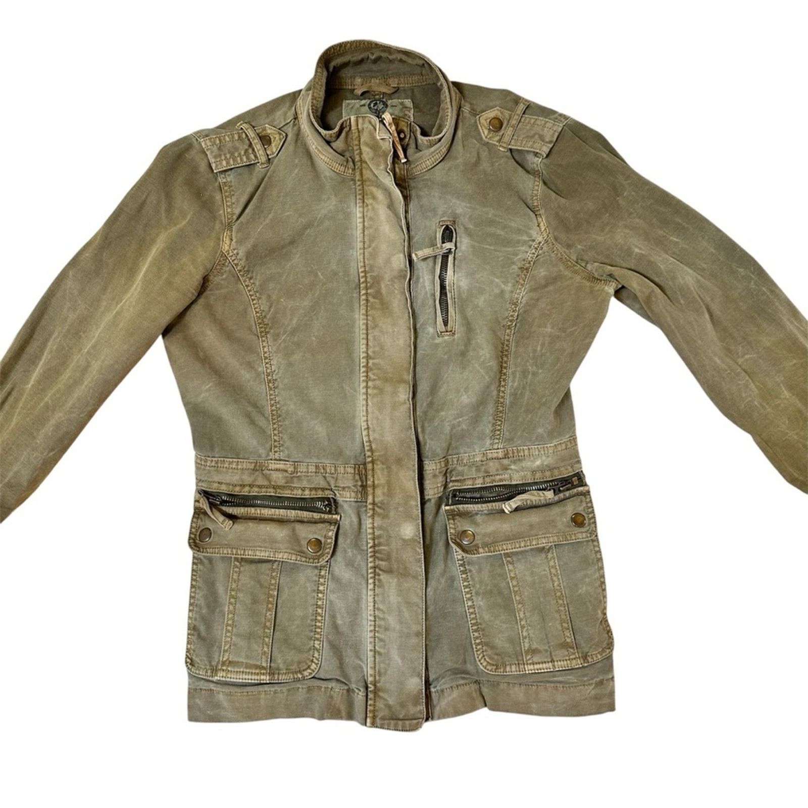 Lucky Brand Lucky Brand Army Green Jacket - Size Small Size S / US 4 / IT 40 - 2 Thumbnail