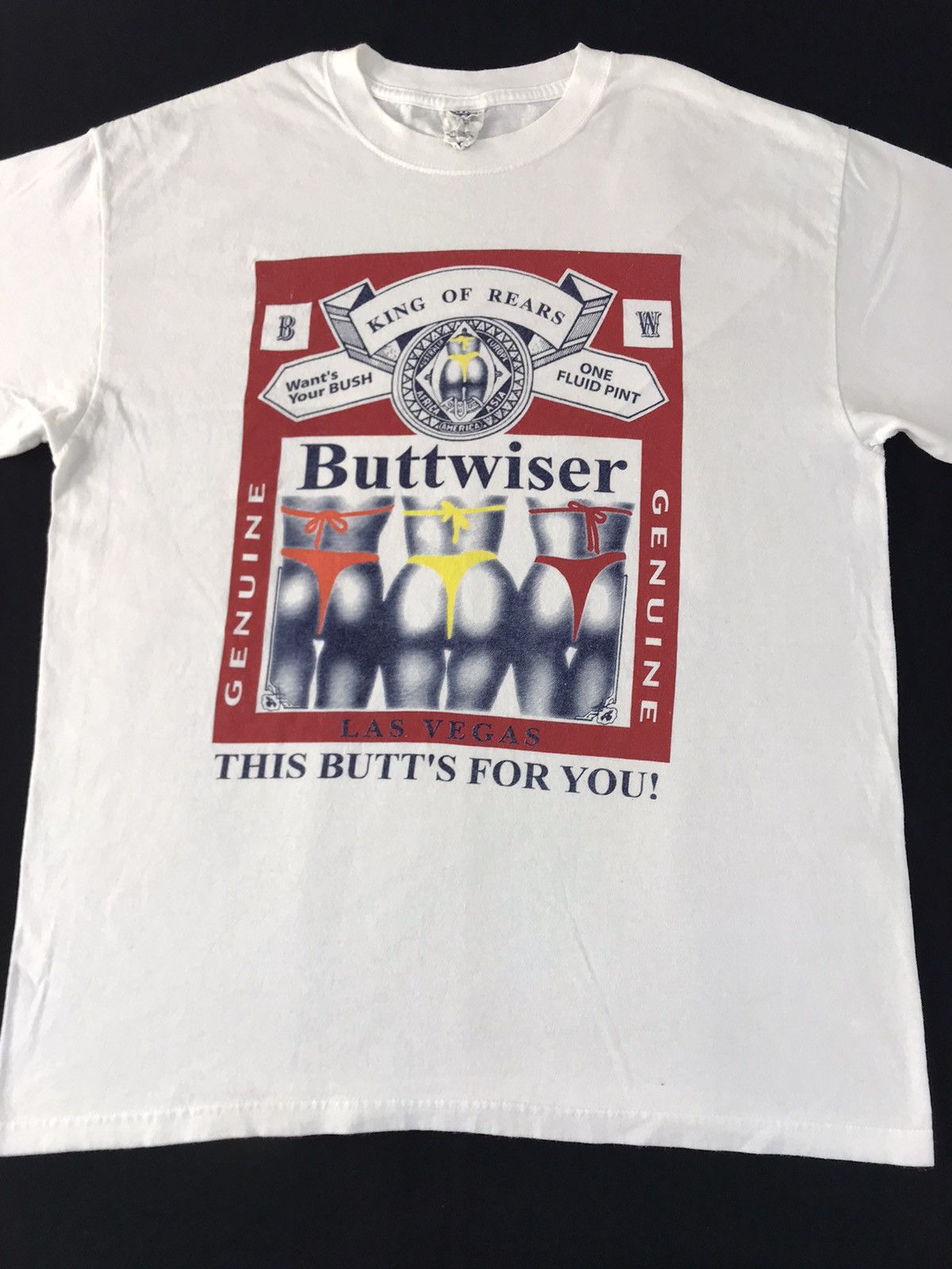 Anvil Buttweiser King of Rear Las Vegas Budweiser Beer Parody Tee Size US XL / EU 56 / 4 - 2 Thumbnail