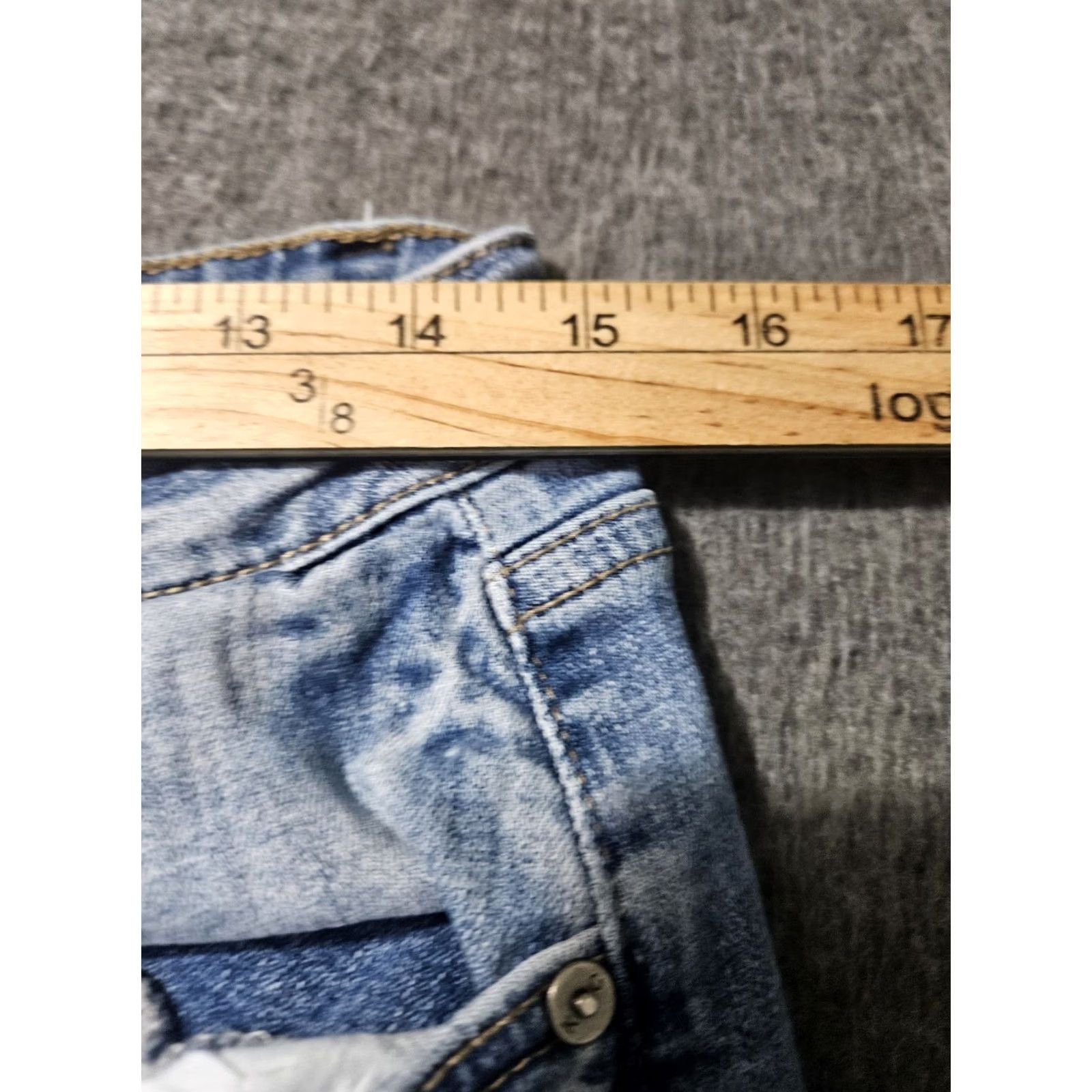 Vintage Kancan Skinny Ankle Jeans Juniors 13x30 Mid Rise Blue Distressed Stretch Preppy Jeans Womens Boys Girls? Size 34" / US 12 / IT 48 - 4 Thumbnail