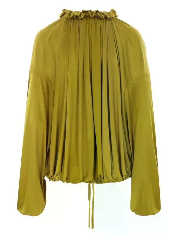 Saint Laurent Paris o1y0126 Blouse in Green Size S / US 4 / IT 40 - 2 Thumbnail