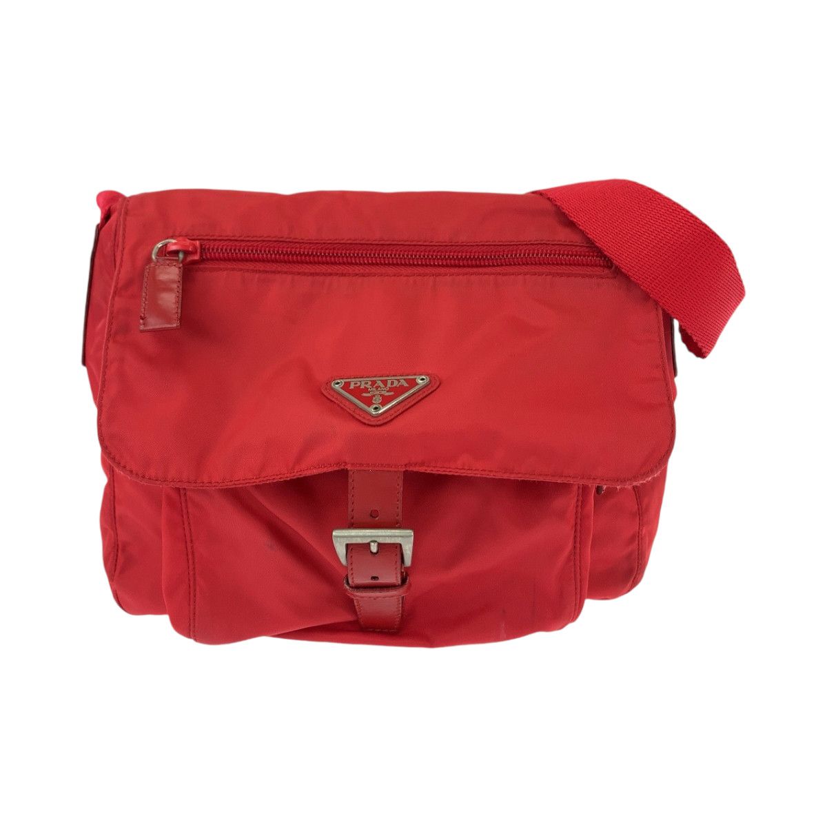 Prada Prada Prada Nylon Tessuto Triangle Logo Shoulder Bag Canvas Crossbody Bag Size ONE SIZE - 1 Thumbnail