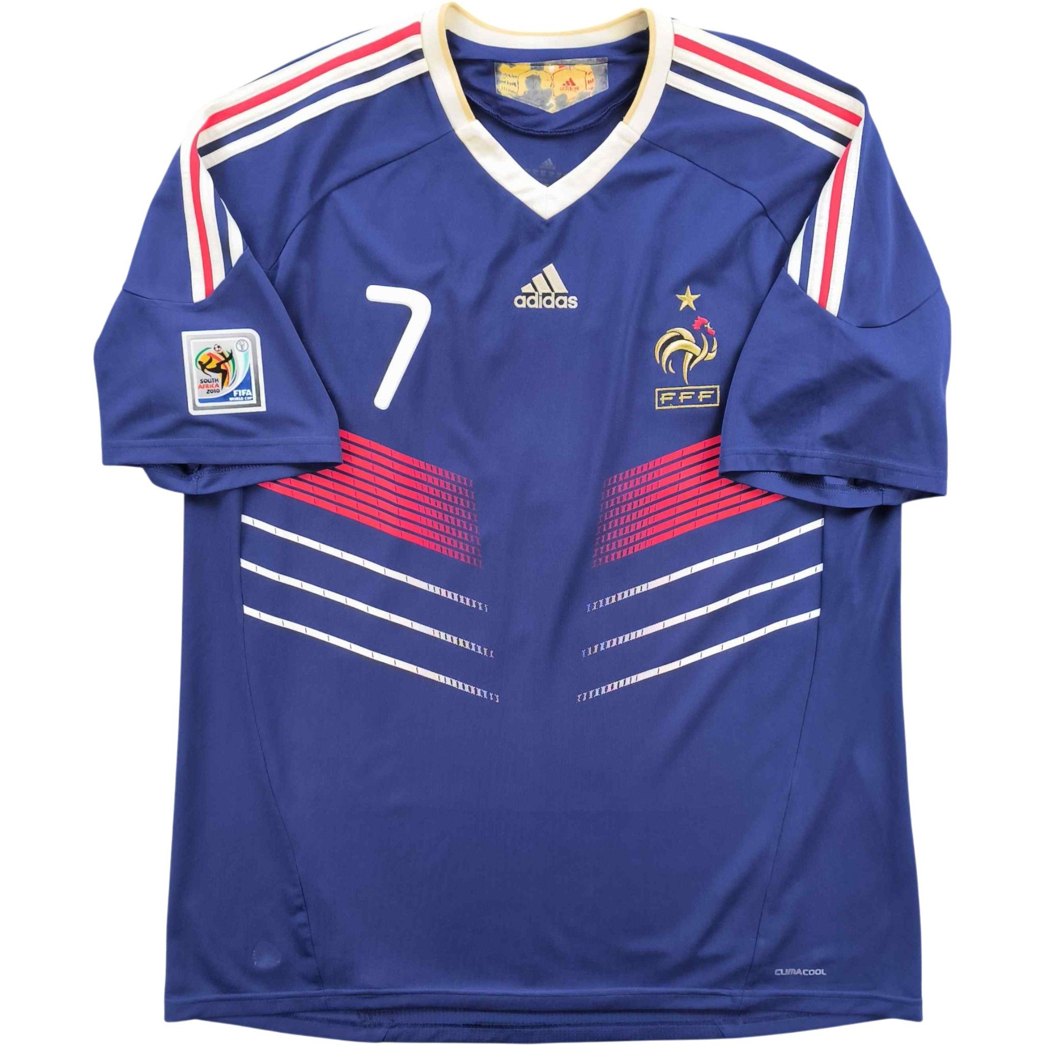 France 2010-11 Adidas home Ribery football jersey size XXL