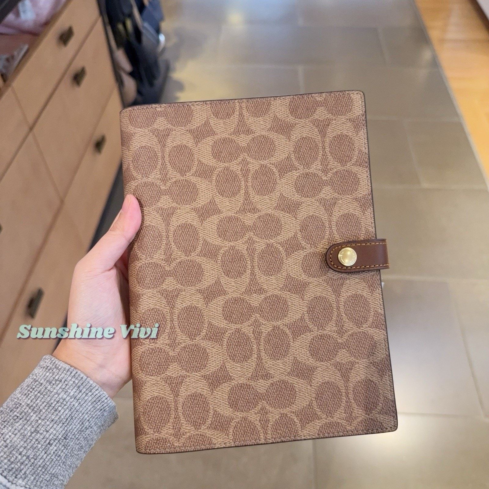 NWT Coach Snap Notebook cz198 Gold/Tan/Brown