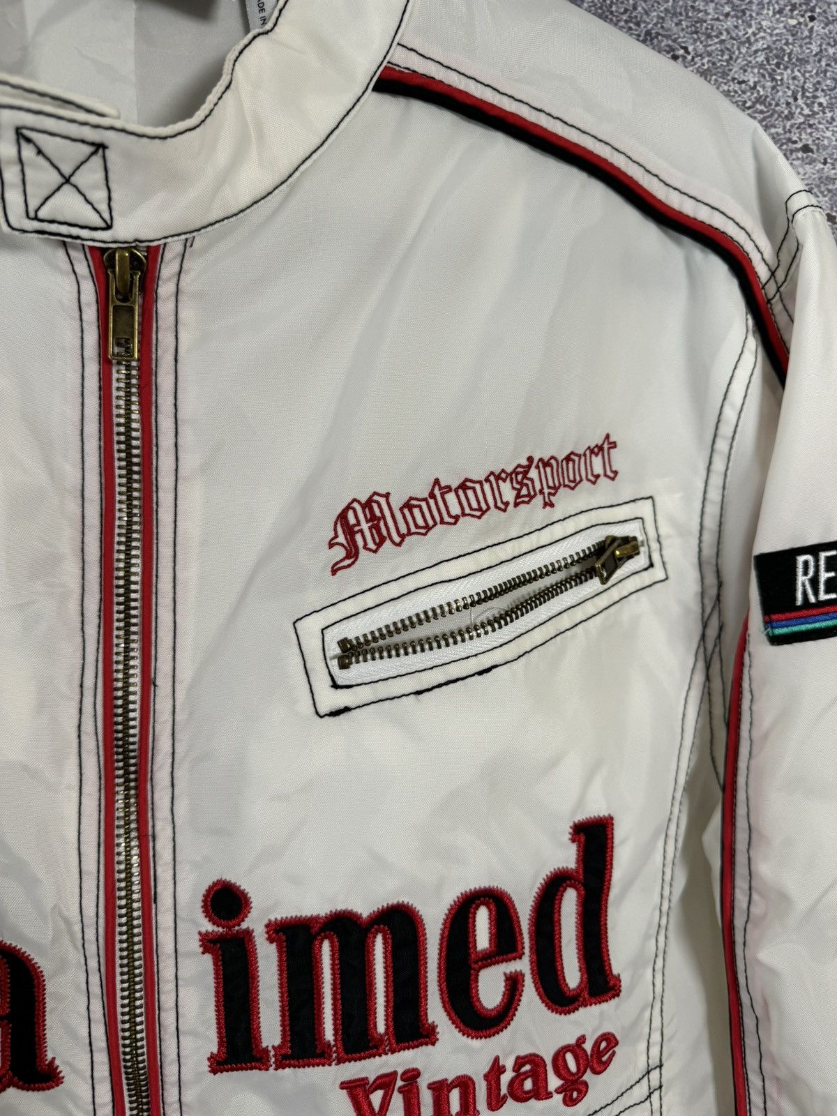 Vintage Reclaimed Vintage Biker Jacket Nylon White Men’s XS size Size US XS / EU 42 / 0 - 11 Thumbnail