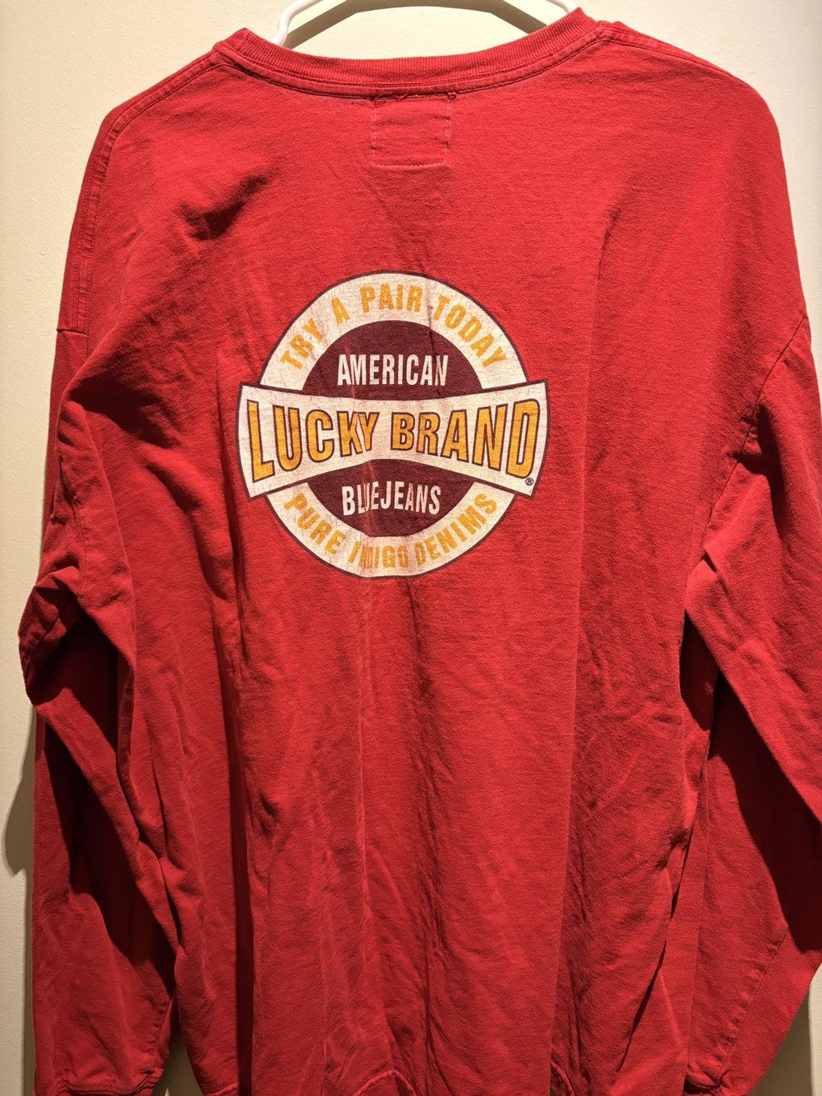Lucky Brand × Vintage Vintage 90s Lucky Brand Long Sleeve T Size US L / EU 52-54 / 3 - 3 Thumbnail