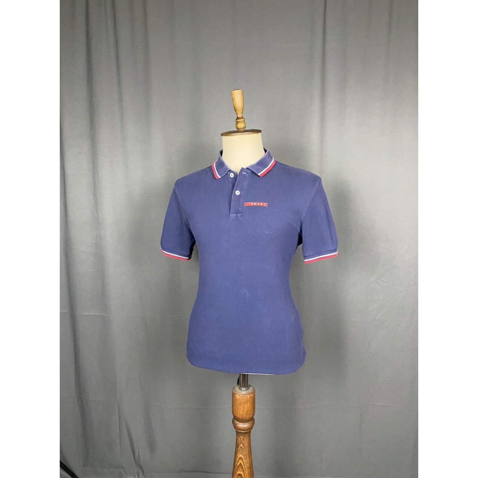 Prada Prada Small Logo Men's Blue Polo T-Shirt Size XL Size US XL / EU 56 / 4 - 2 Thumbnail