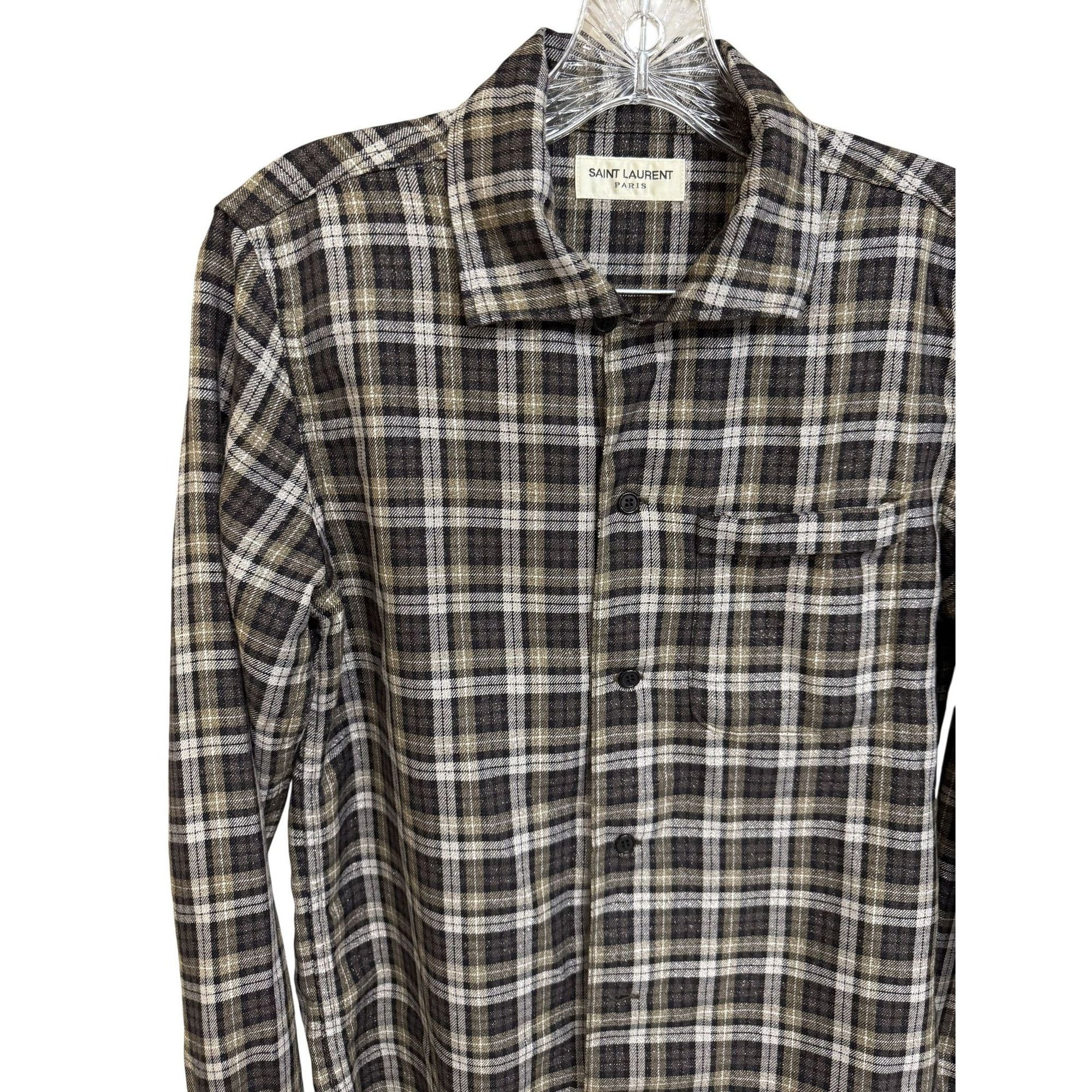 Saint Laurent Paris Saint Laurent Paris Mens Plaid Button-Up Shirt S Made In Jap Size S / US 4 / IT 40 - 8 Thumbnail