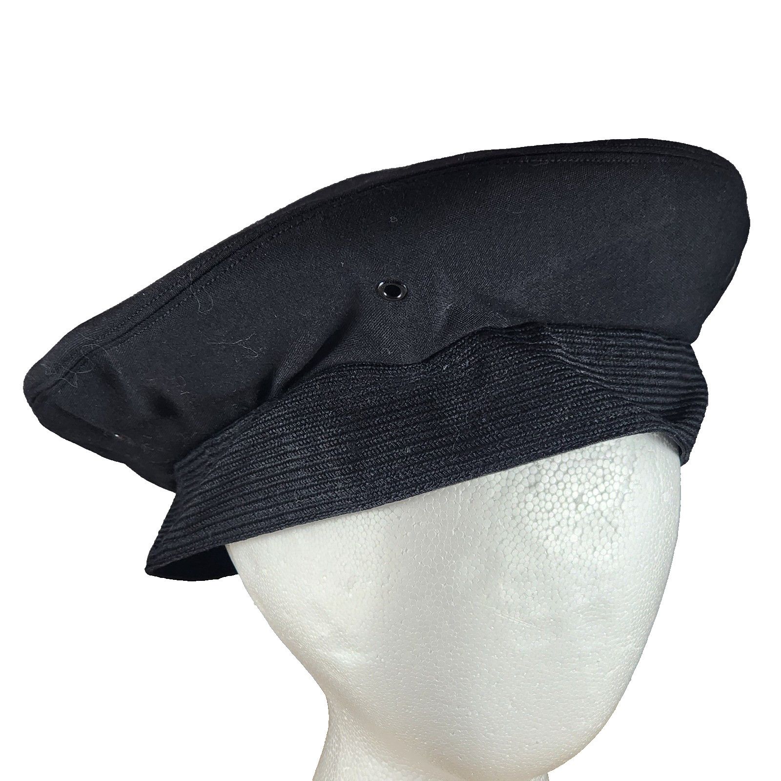 Other Art Caps Military Sailor Uniform Hat Cover 6-7/8 Black Wool Size ONE SIZE - 1 Thumbnail