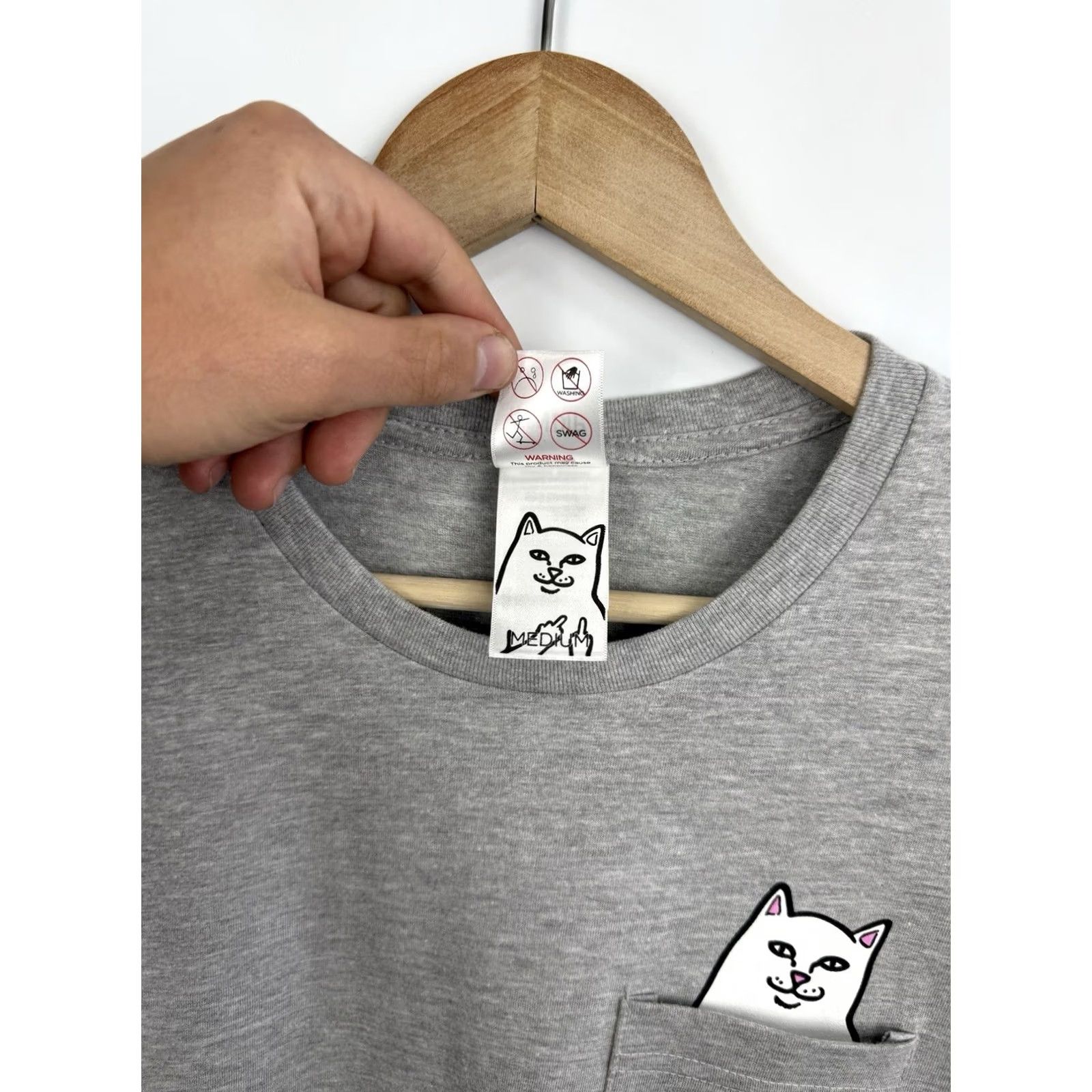 RIPNDIP RIPNDIP T-Shirt Cat Pocket NWT Lord Nermal Gray M Womens Size M / US 6-8 / IT 42-44 - 7 Thumbnail