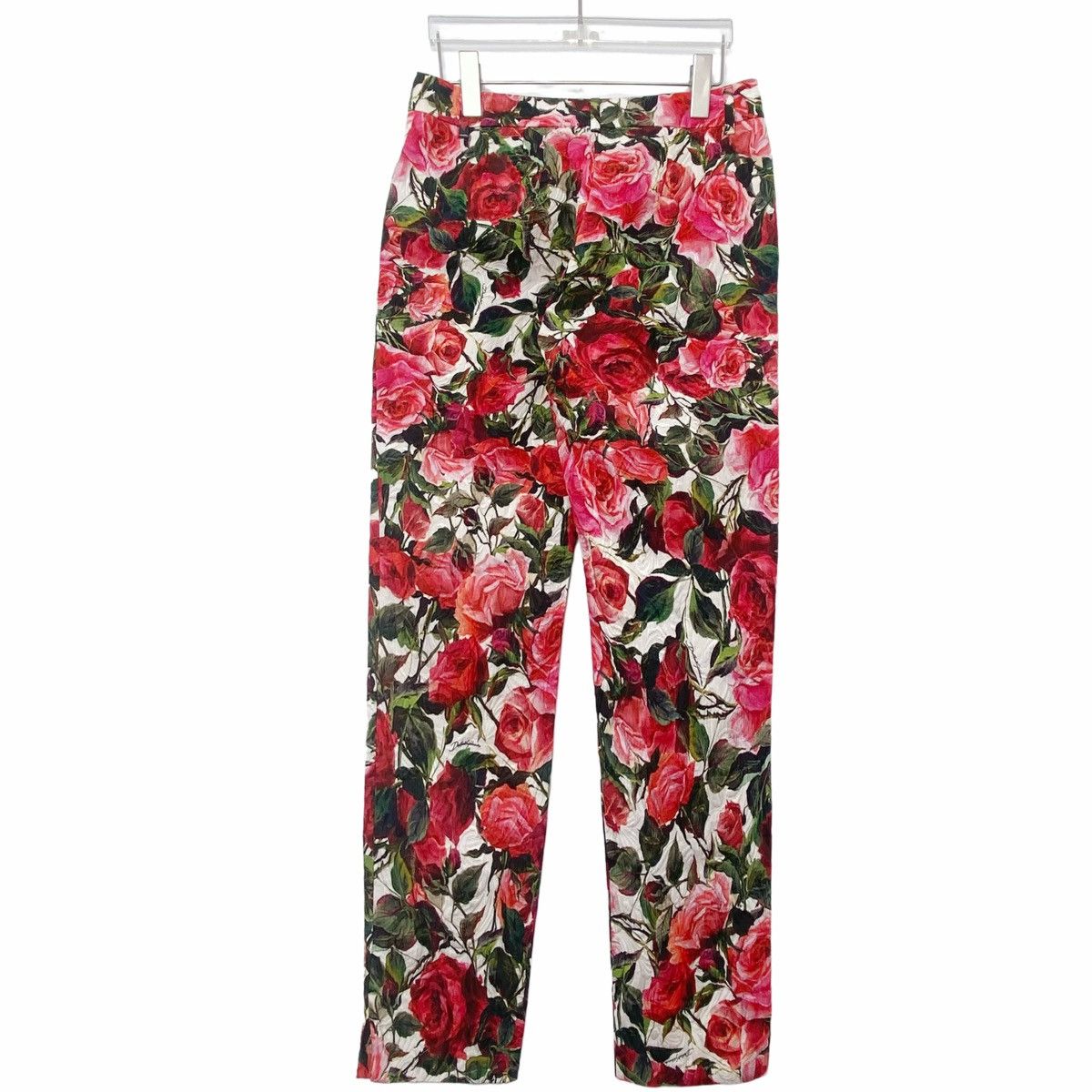 Dolce & Gabbana Dolce&Gabbana Red Embossed Rose Pants K26WX Size 27" / US 4 / IT 40 - 2 Thumbnail