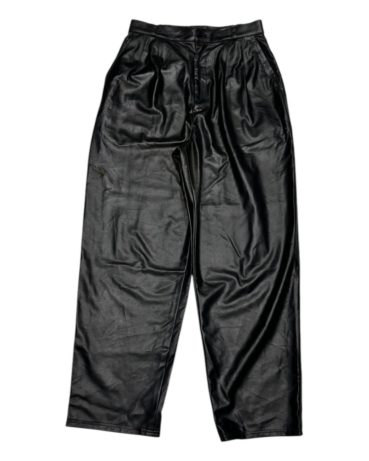 Courreges RARE‼️COURREGES BLACK BAGGY WIDE FAUX LEATHER PANTS Size US 30 / EU 46 - 5 Thumbnail