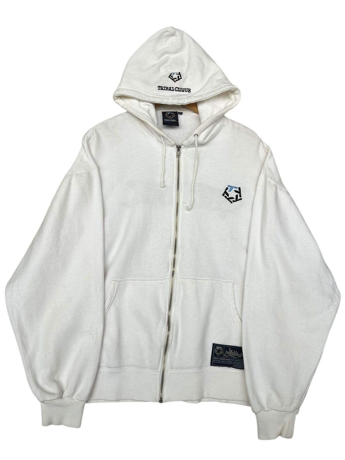 Tribal Streetwear Vintage Y2K Tribal Usa Graffity Spellout Baggy ZipUp Hoodie Size US L / EU 52-54 / 3 - 2 Thumbnail