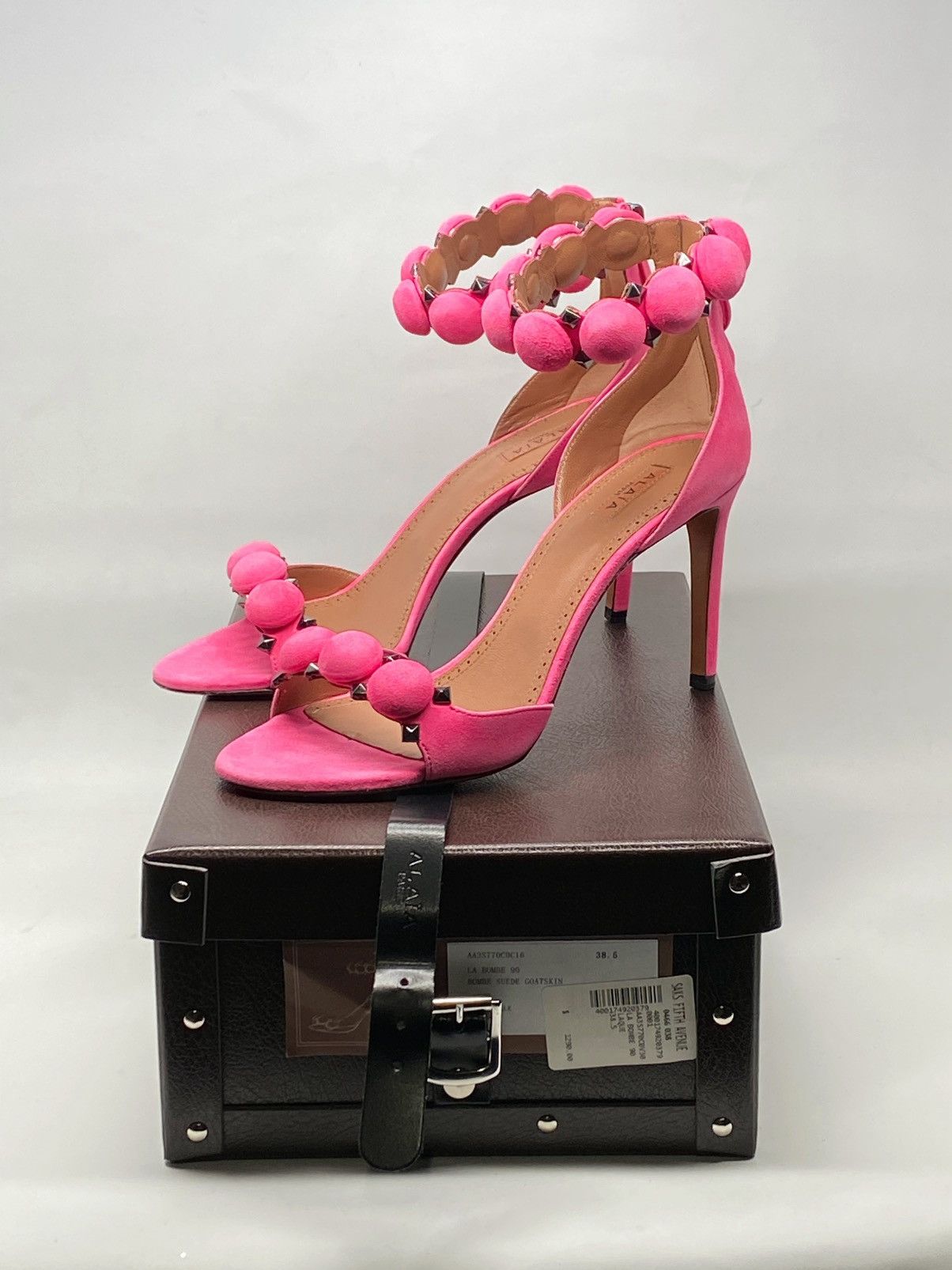 Alaia Alaia Bombe 90 Studded Suede Leather Sandals size 38.5 Size US 8.5 / IT 38.5 - 14 Thumbnail