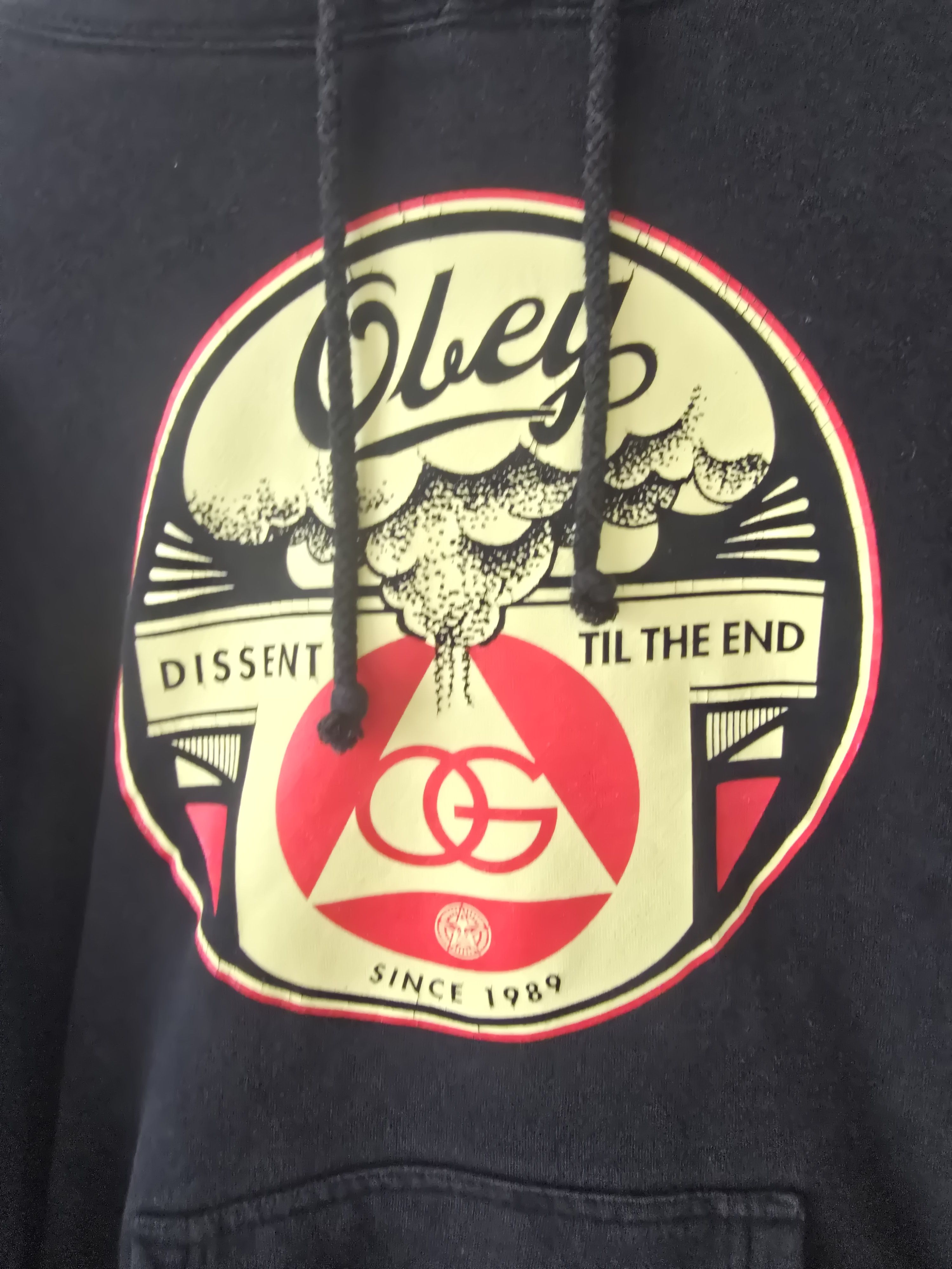 Obey Obey Dissent Till The End Hoodie Black Graphic Streetwear Size US S / EU 44-46 / 1 - 2 Thumbnail