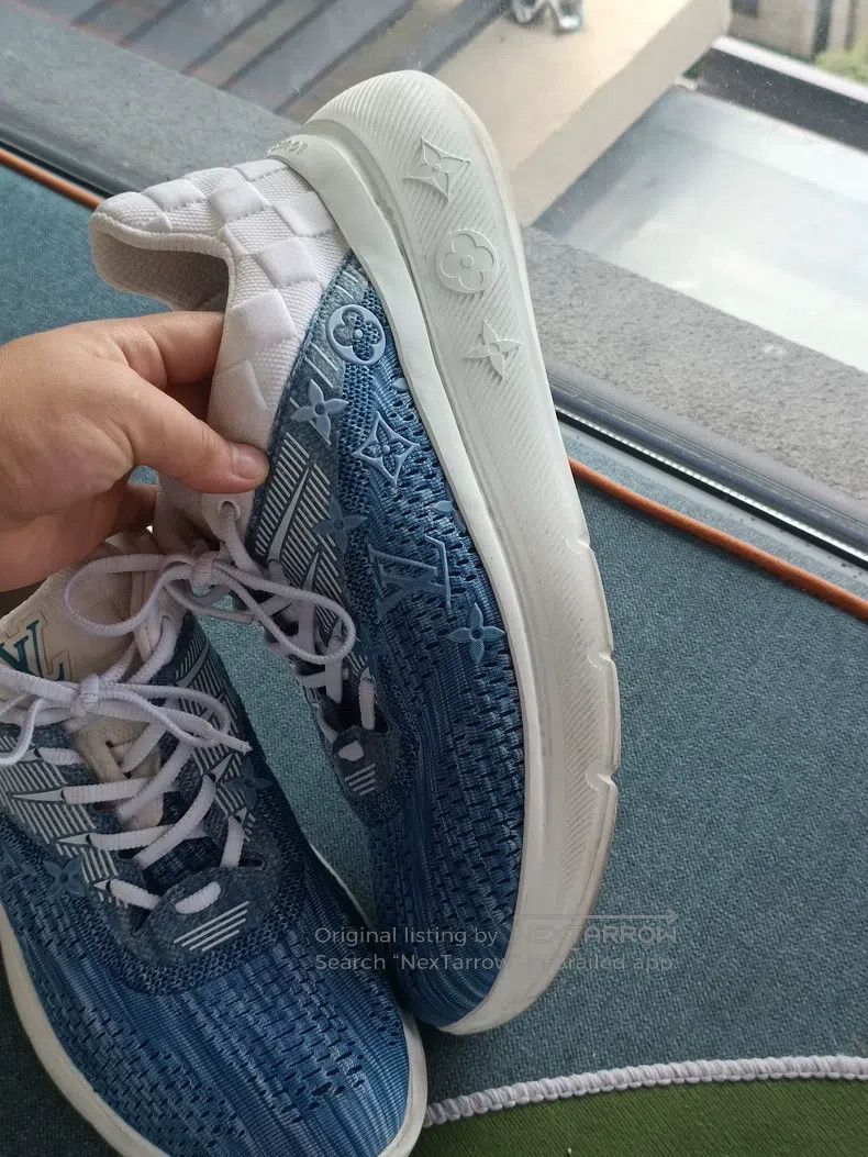 Louis Vuitton Louis Vuitton Show Up White and Blue Knit Sneakers Size US 9 / EU 42 - 4 Thumbnail