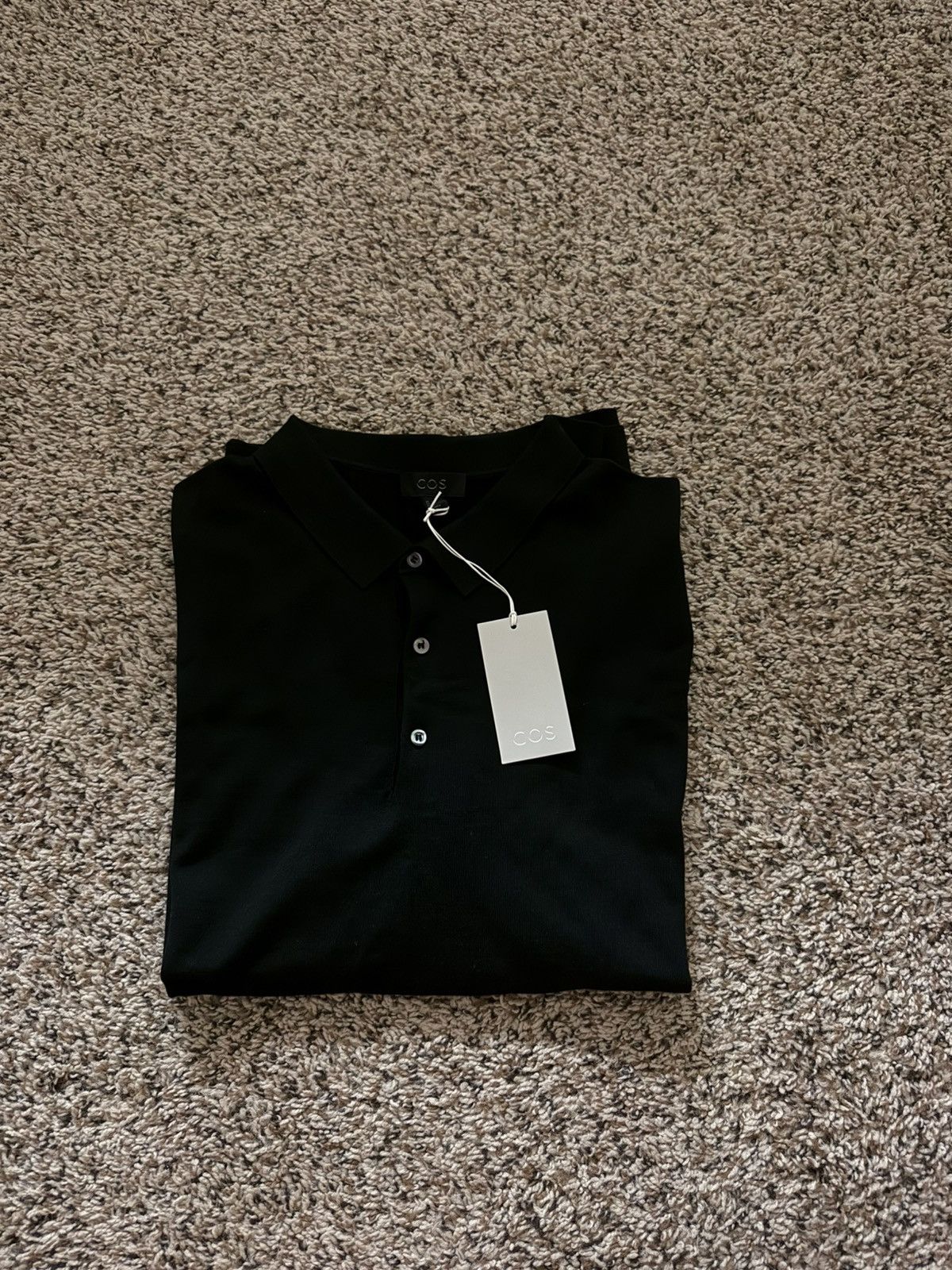 Cos COS Black Polo Shirts Size US L / EU 52-54 / 3 - 2 Thumbnail