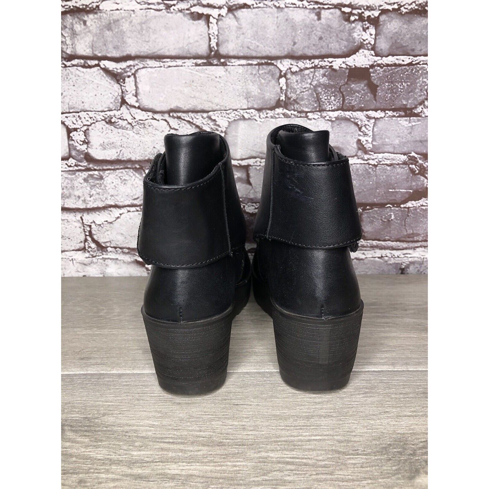 Other IGI&CO Black Leather High Wedge Strap Booties Boots Women Sz Size US 6.5 / IT 36.5 - 4 Thumbnail