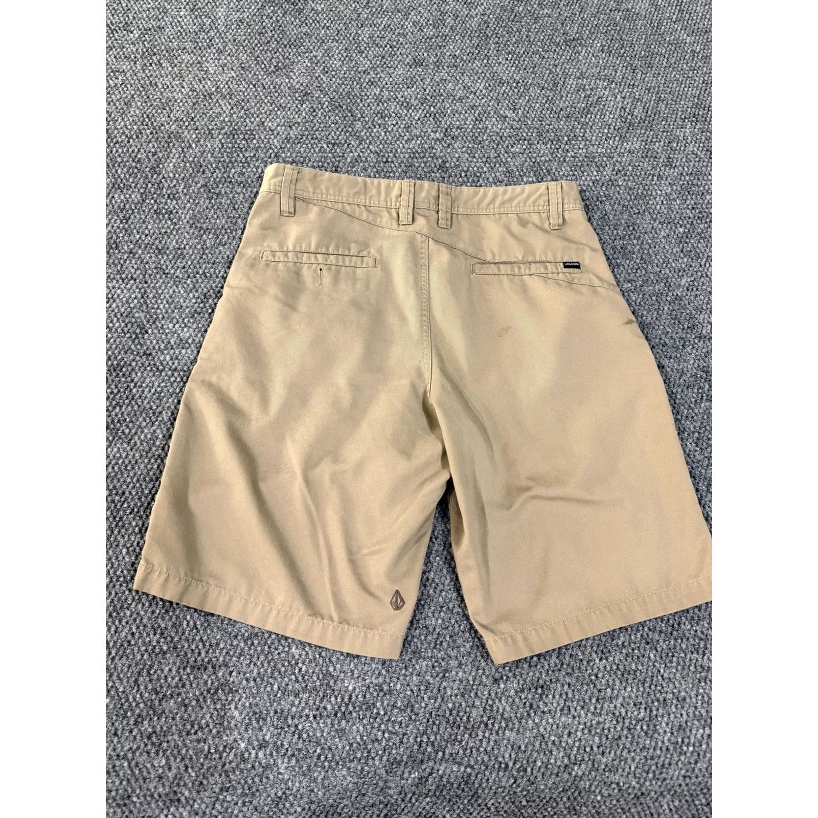 Volcom Volcom Shorts Mens 33 Chino Casual 11 Inch Beige Stretch Flat Front Pockets Cotton Polyester Spandex Canvas Summer Casual Mens Bedrock Slate Logo Size US 33 - 7 Thumbnail
