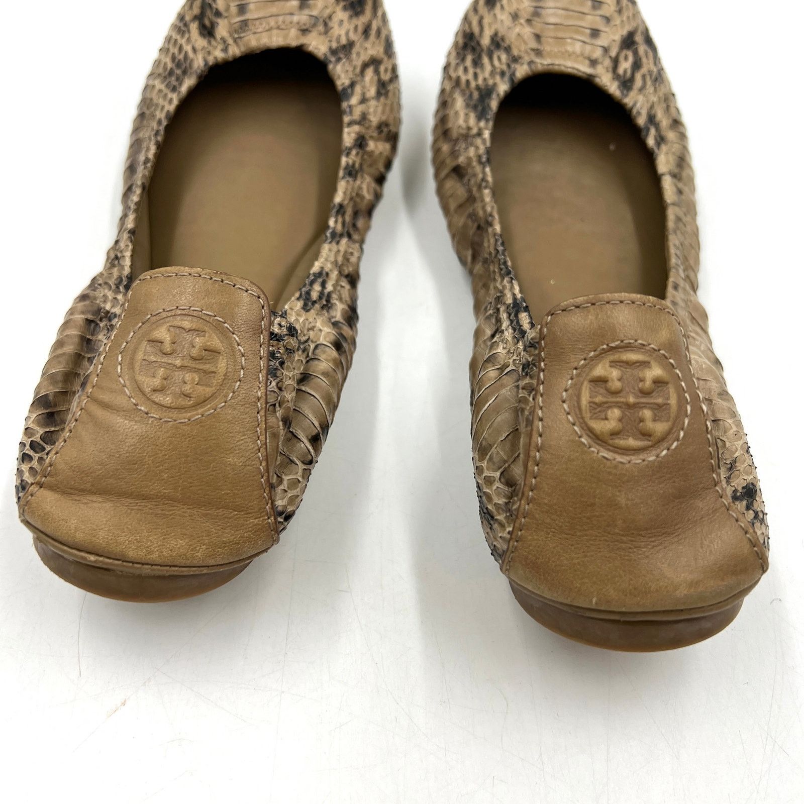 Tory Burch Tory Burch Eddie Python Ballet Flats Clay Snake Leather Size US 9.5 / IT 39.5 - 8 Thumbnail