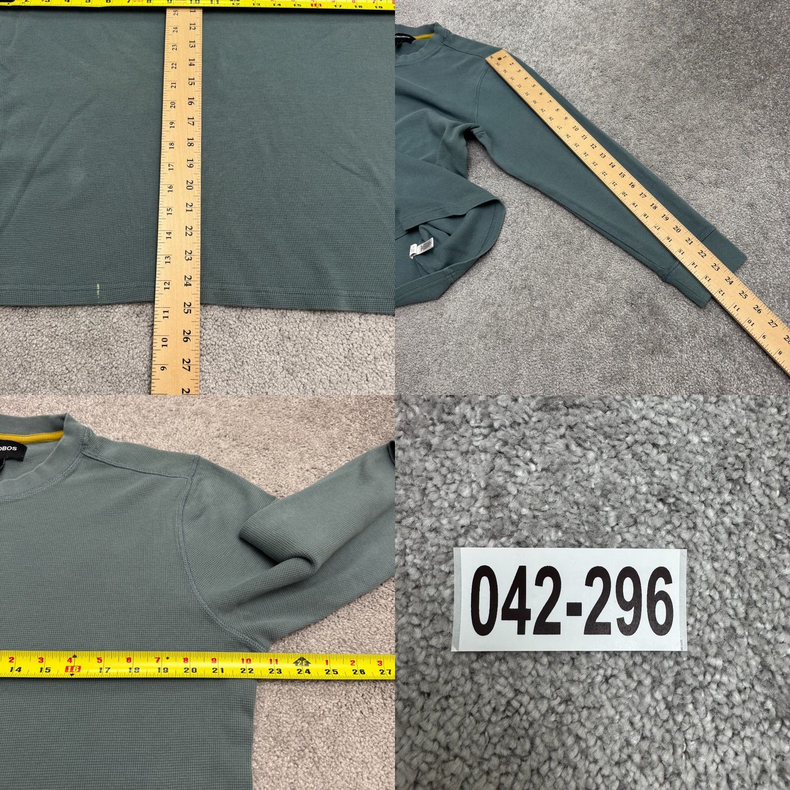 Bonobos Bonobos Green Cotton Crew Tee Long Sleeve Shirt Mens Large Waffle Knit Thermal Regular Fit Vintage No Size US L / EU 52-54 / 3 - 9 Thumbnail
