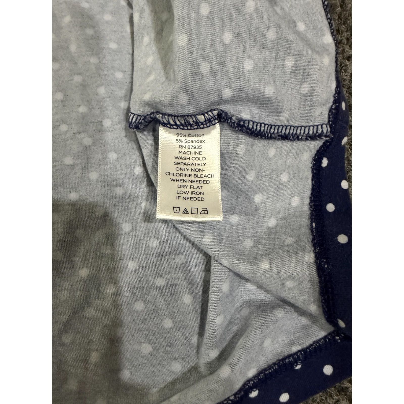 Vintage Susan Graver Shirt Womens 2X Blue Polka Dot Snap Front 3/4 Sleeve Jersey Top Size XXL / US 16-18 / IT 52-54 - 6 Thumbnail