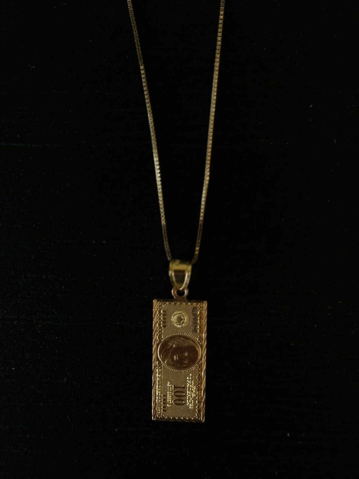 Supreme Supreme 100 Dollar Bill Gold Pendant Gold 14k | Grailed