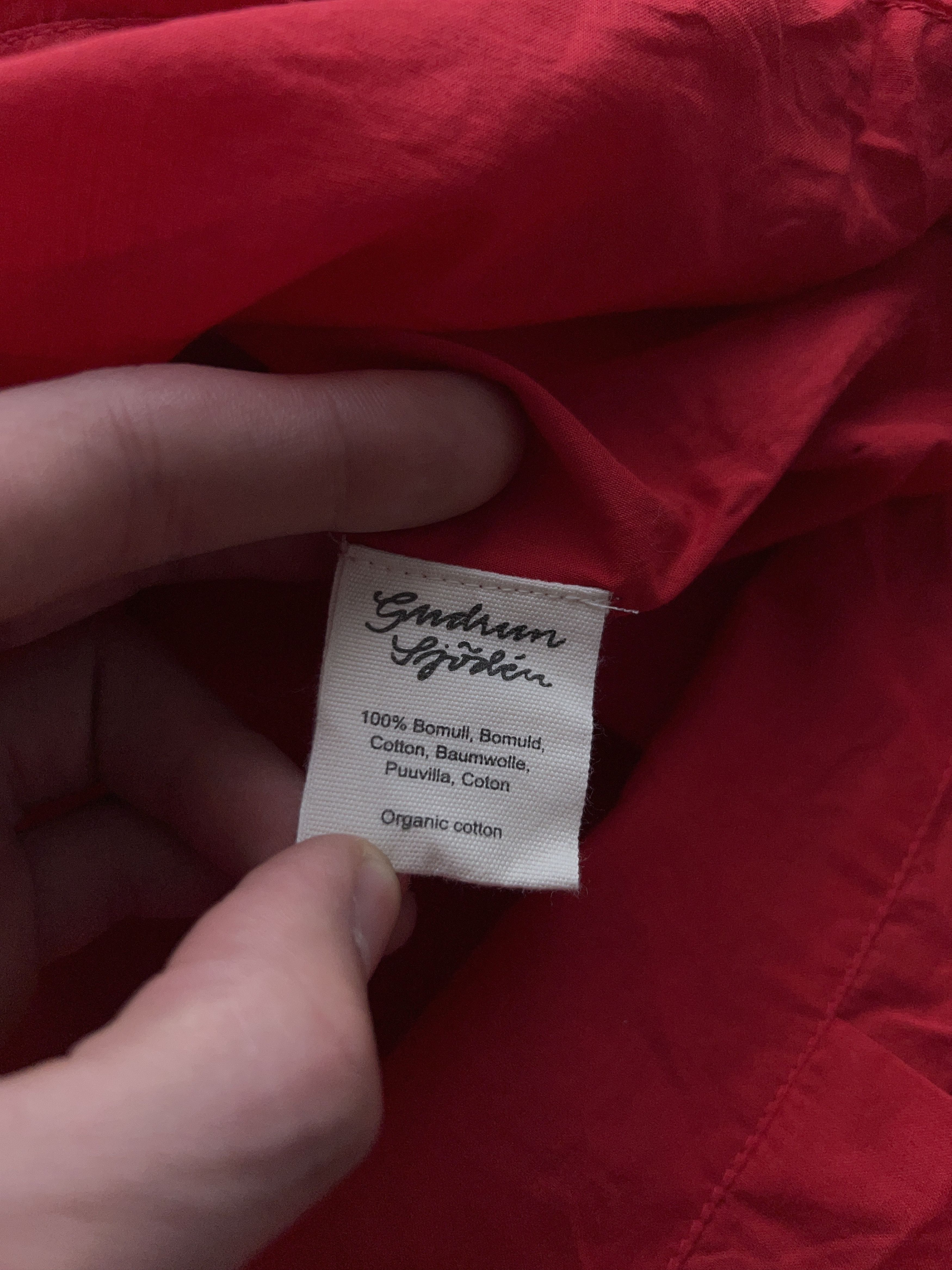 Designer Gudrun Sjoden Fire Embroidery Red Dress Cotton Size M / US 6-8 / IT 42-44 - 7 Thumbnail