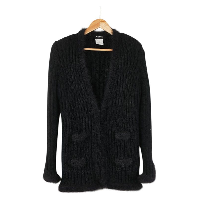 Chanel Chanel Chanel Coco Mark Angora Polyamide Cardigan Others Tops Size ONE SIZE - 1 Thumbnail