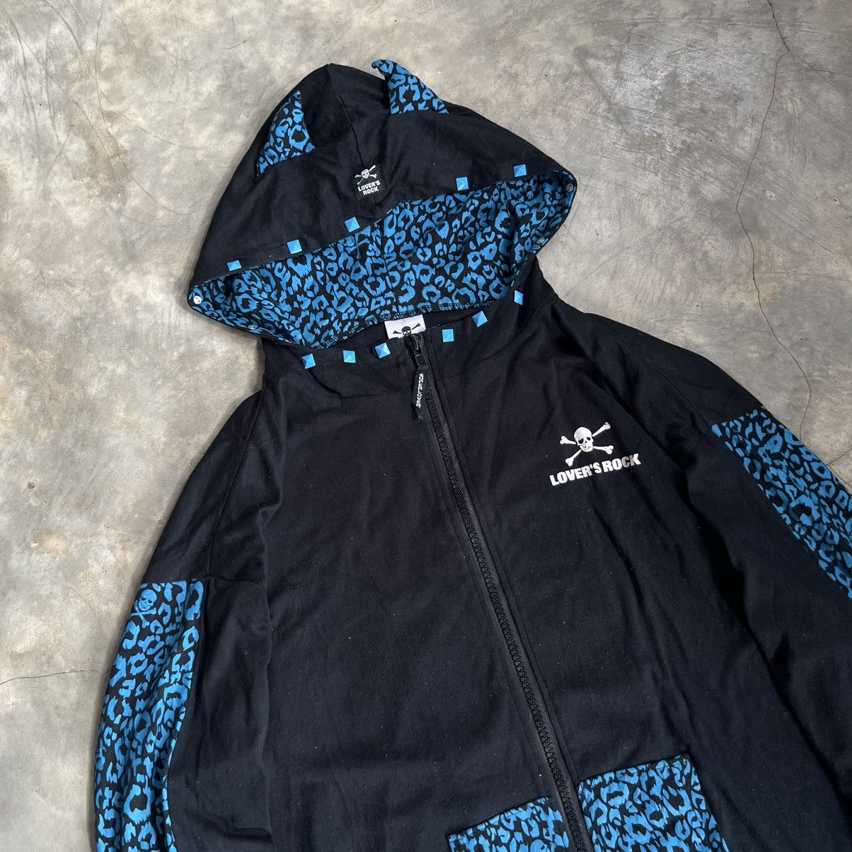 If Six Was Nine 2000s Oversize Lovers Rock Vkei Style Skull Zip Hoodie Size US L / EU 52-54 / 3 - 2 Thumbnail