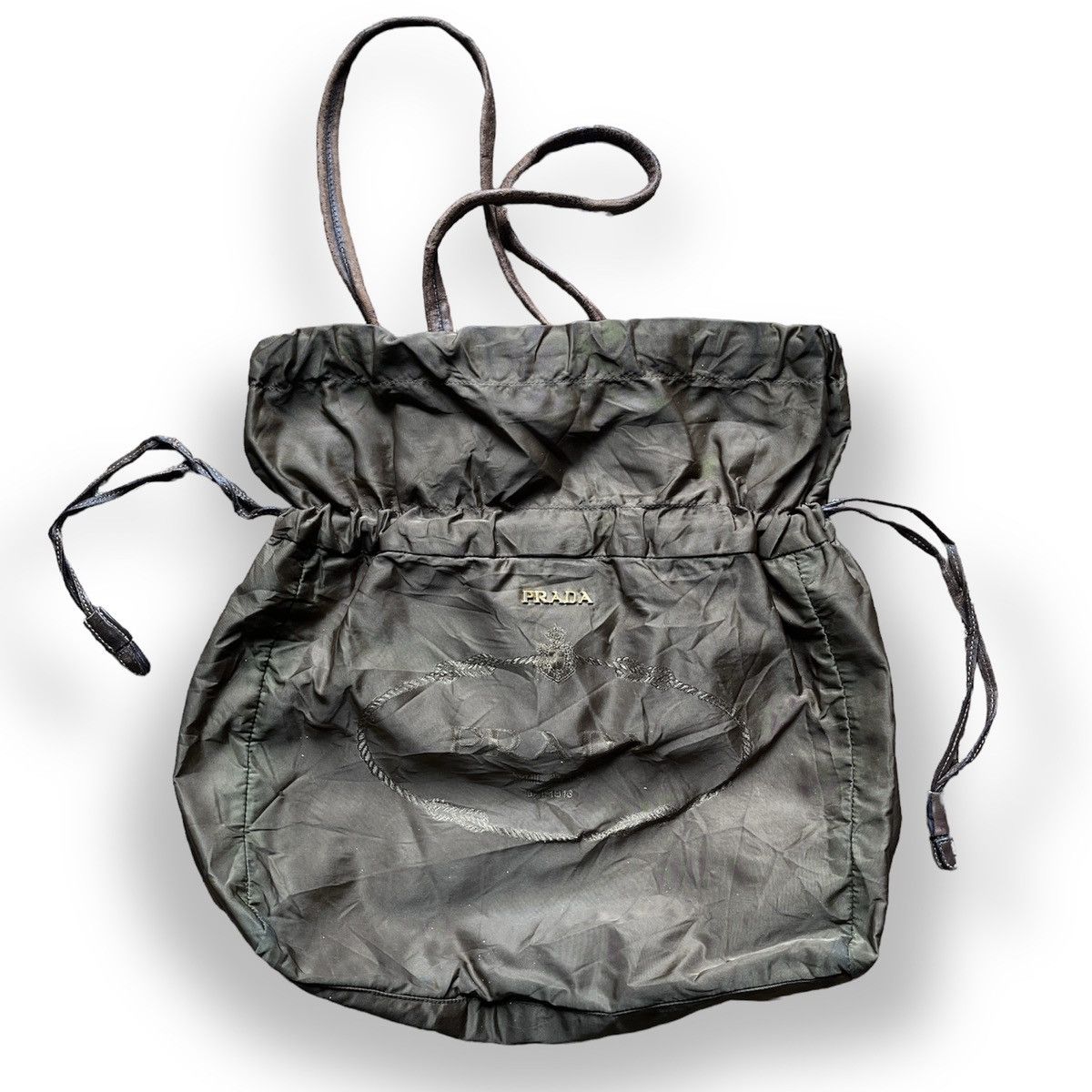 Prada PRADA Tessuto Drawstring Nylon Tote Bag Size ONE SIZE - 2 Thumbnail