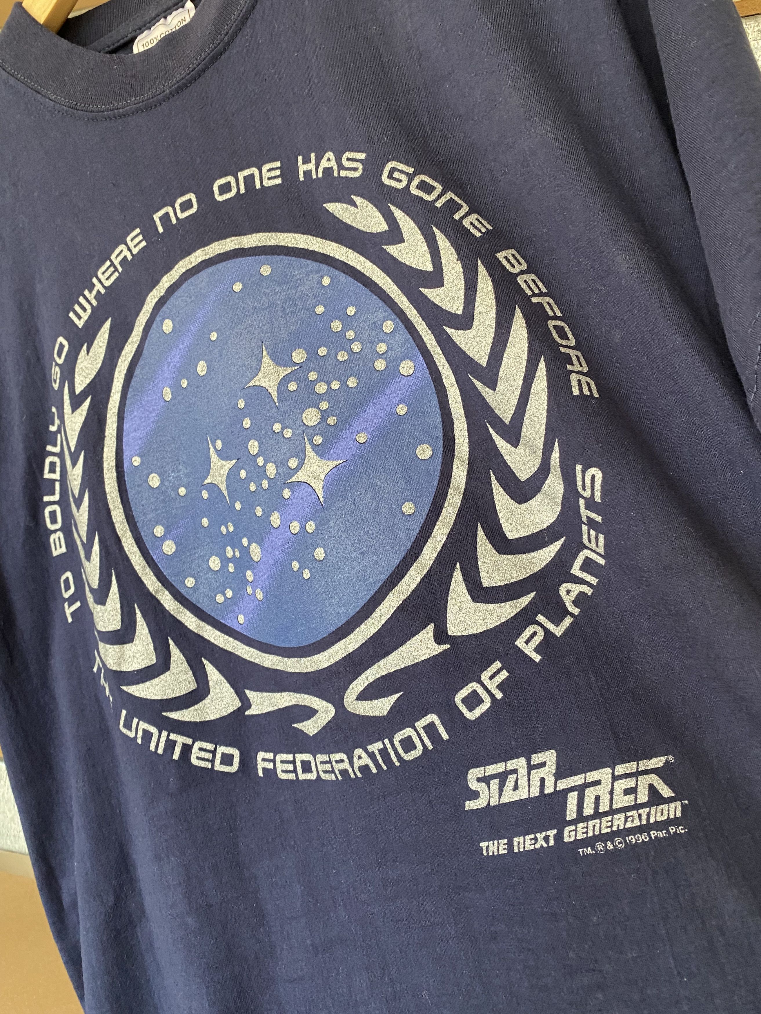 Vintage Vintage 1996 Star Trek Movie Series Navy Blue T-shirt Size US M / EU 48-50 / 2 - 10 Thumbnail