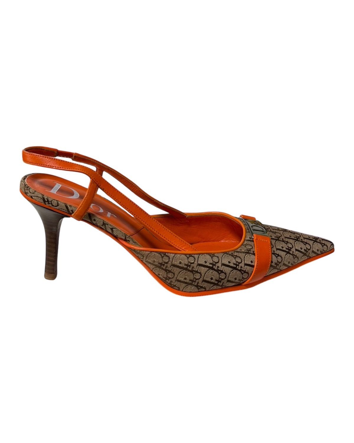 Dior CHRISTIAN DIOR 2005 Trotter Slingback Pumps with Logo Plate Size US 8 / IT 38 - 4 Thumbnail