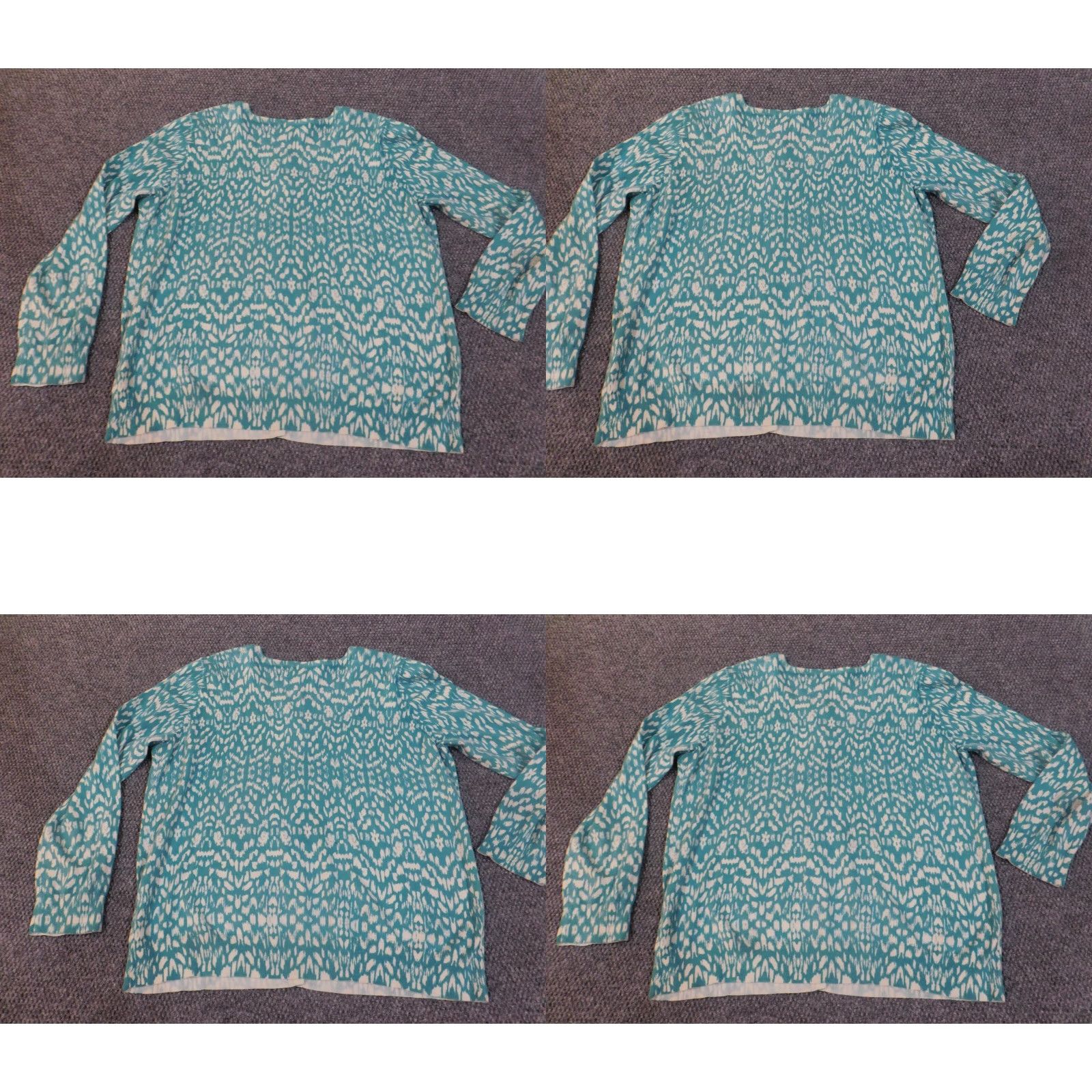 Jones New York Jones New York Sweater Cardigan Women's Plus 2X Blue Knitted Cotton Nylon Button Raglan Sleeve Round Neck Casual Modern 2X Womens Size XXL / US 16-18 / IT 52-54 - 8 Thumbnail