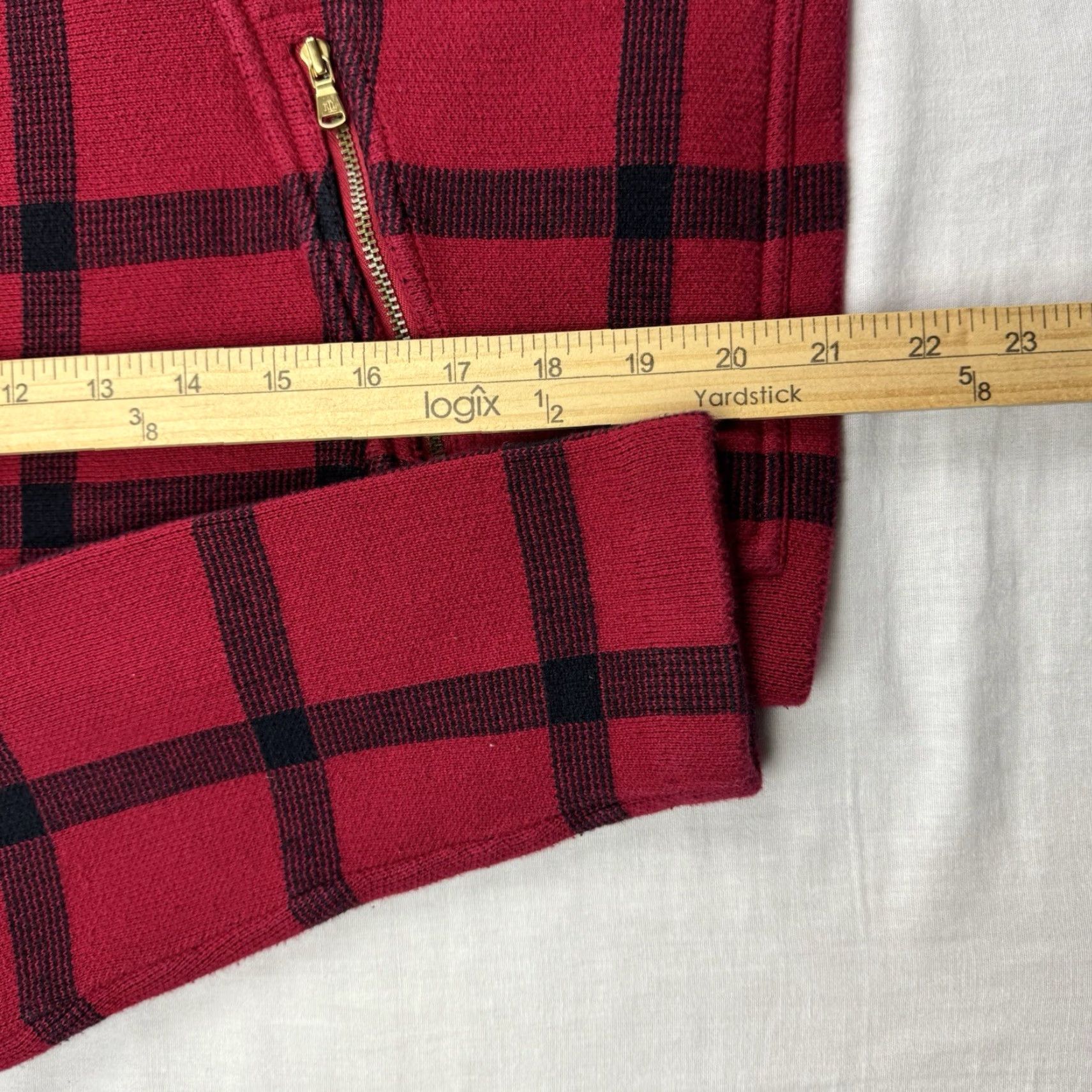 Ralph Lauren VINTAGE Ralph Lauren Jacket Womens Large Plaid Full Zip Collar Sweatshirt Size L / US 10 / IT 46 - 6 Thumbnail