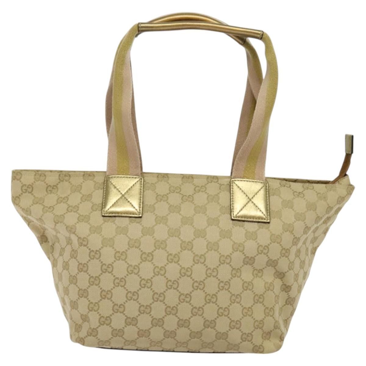 Gucci GUCCI GG Canvas Sherry Line Tote Bag Beige Pink Gold Size ONE SIZE - 3 Thumbnail