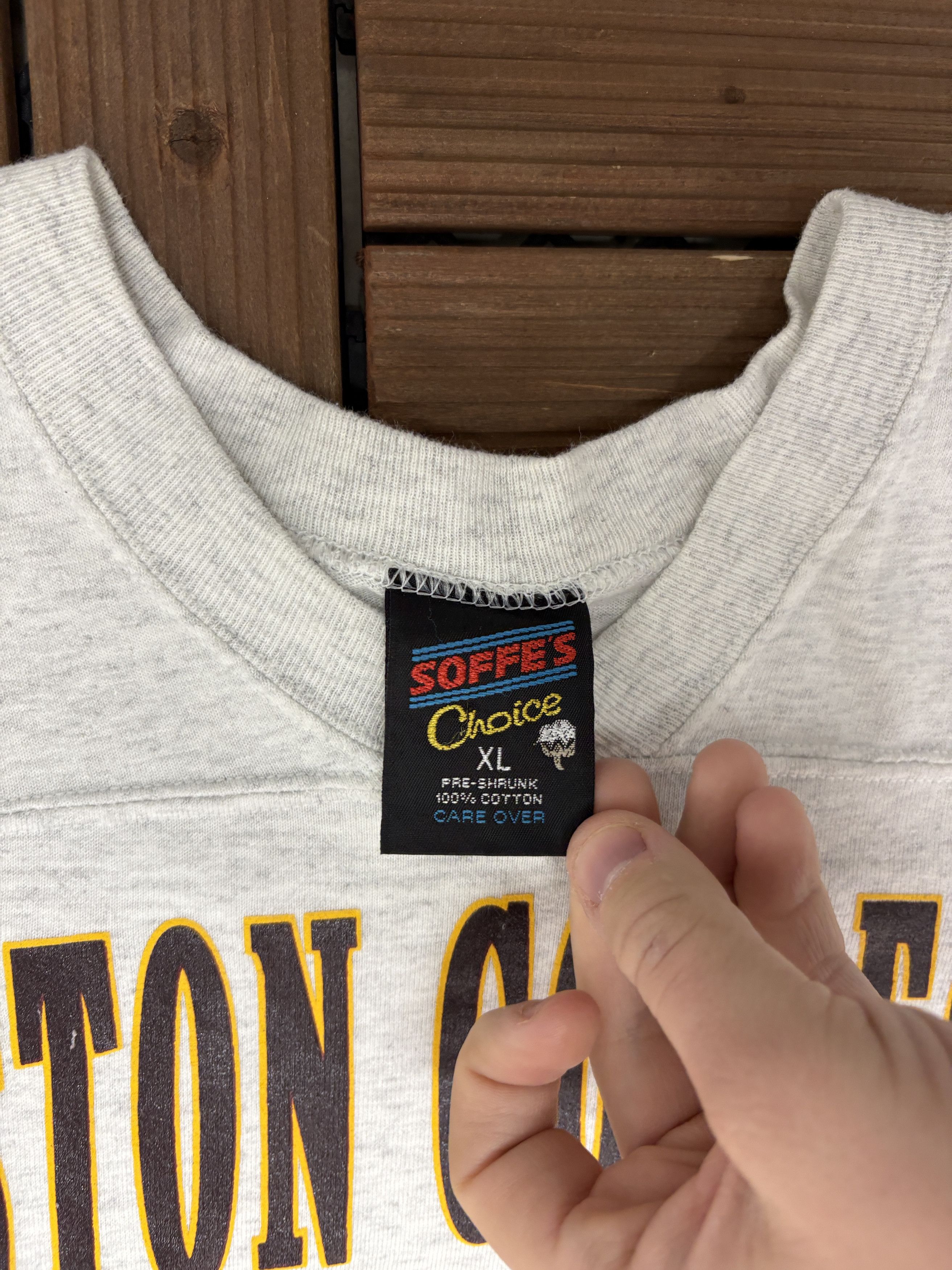 Soffe × Vintage Boston College Eagles Vintage Grey T-Shirt Tee Size US XL / EU 56 / 4 - 5 Thumbnail