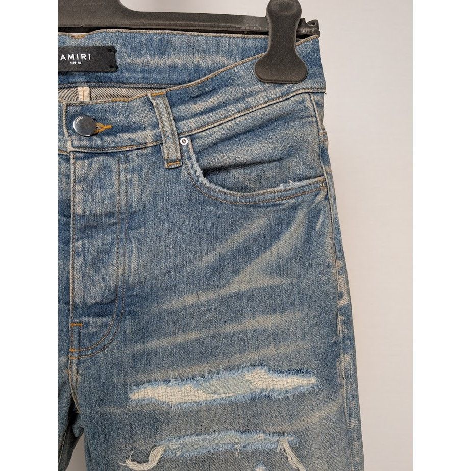 Amiri o1rshd1 Q:2 / Denim Repair Thrasher Jeans in Clay Indigo Size US 32 / EU 48 - 10 Thumbnail