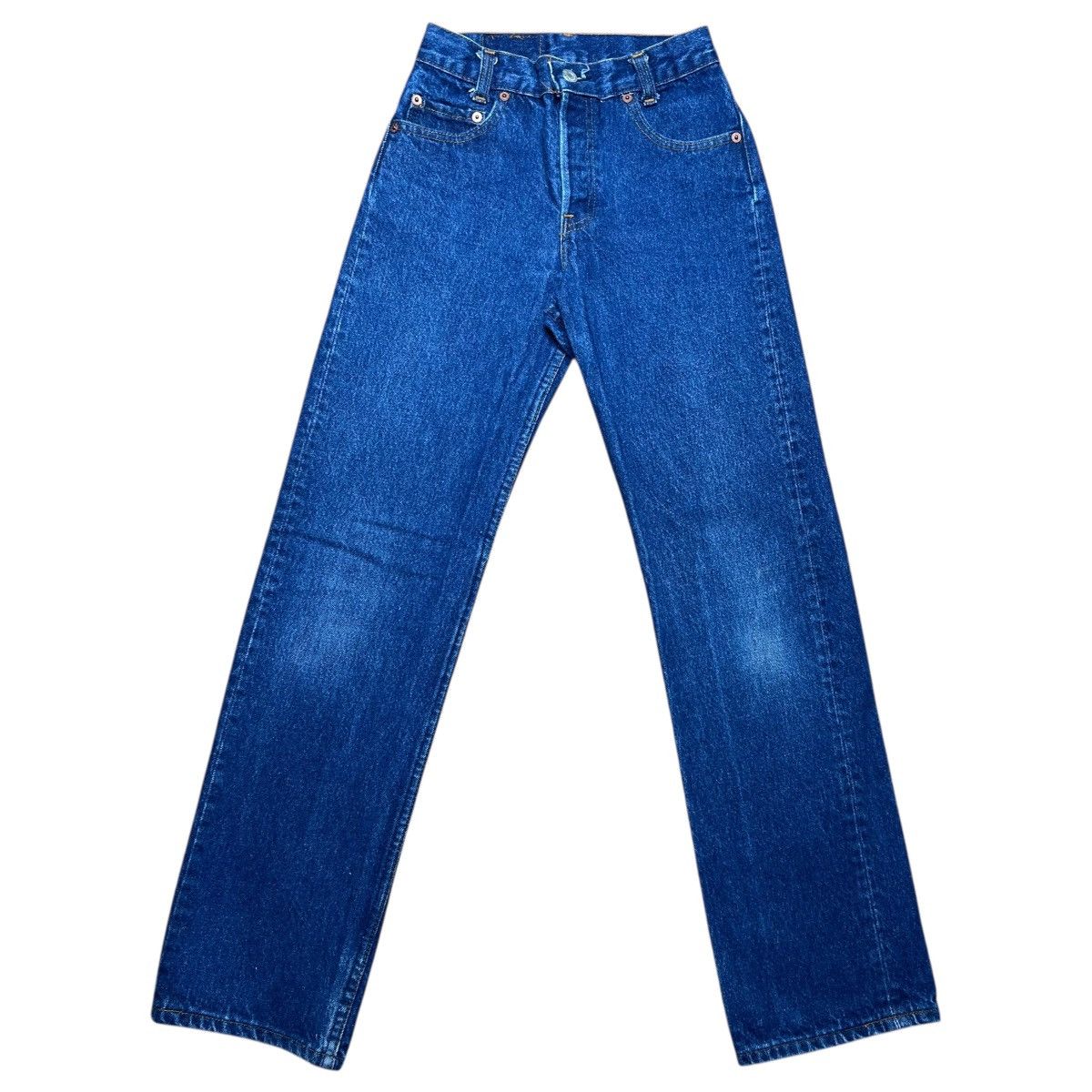 Levi's Vtg 1980s Levi’s 701 Button Fly Student USA Blue Denim Pants Size 24" / US 00 / IT 34 - 1 Thumbnail