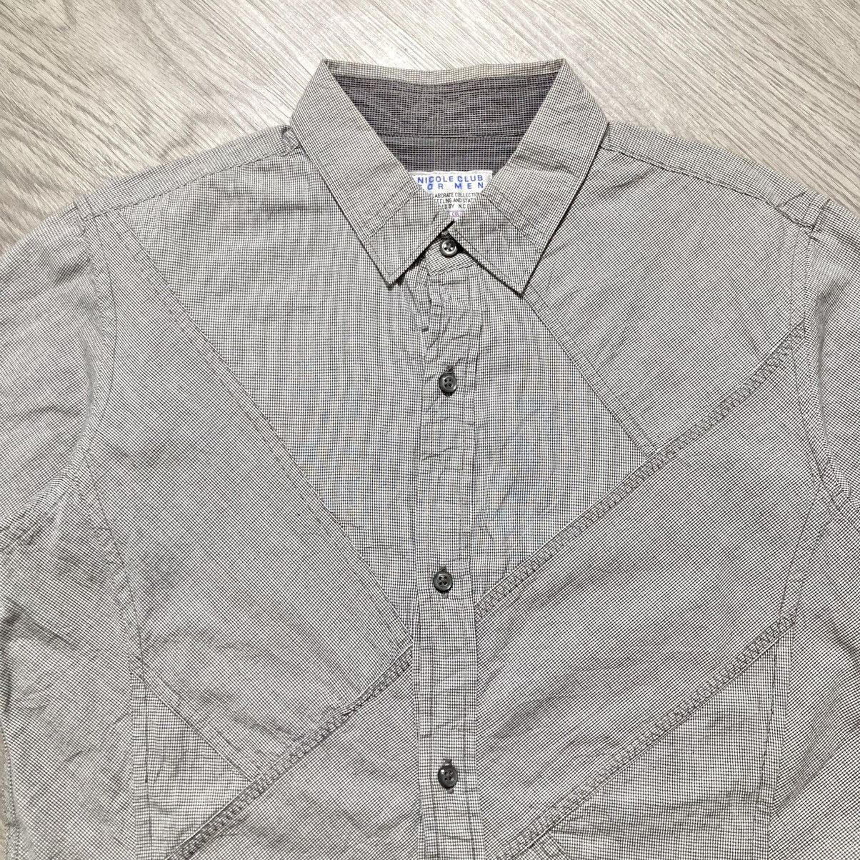 Japanese Brand 2000s Nicole Club For Men Asymetric Pattern Button Up Shirt Size US M / EU 48-50 / 2 - 4 Thumbnail