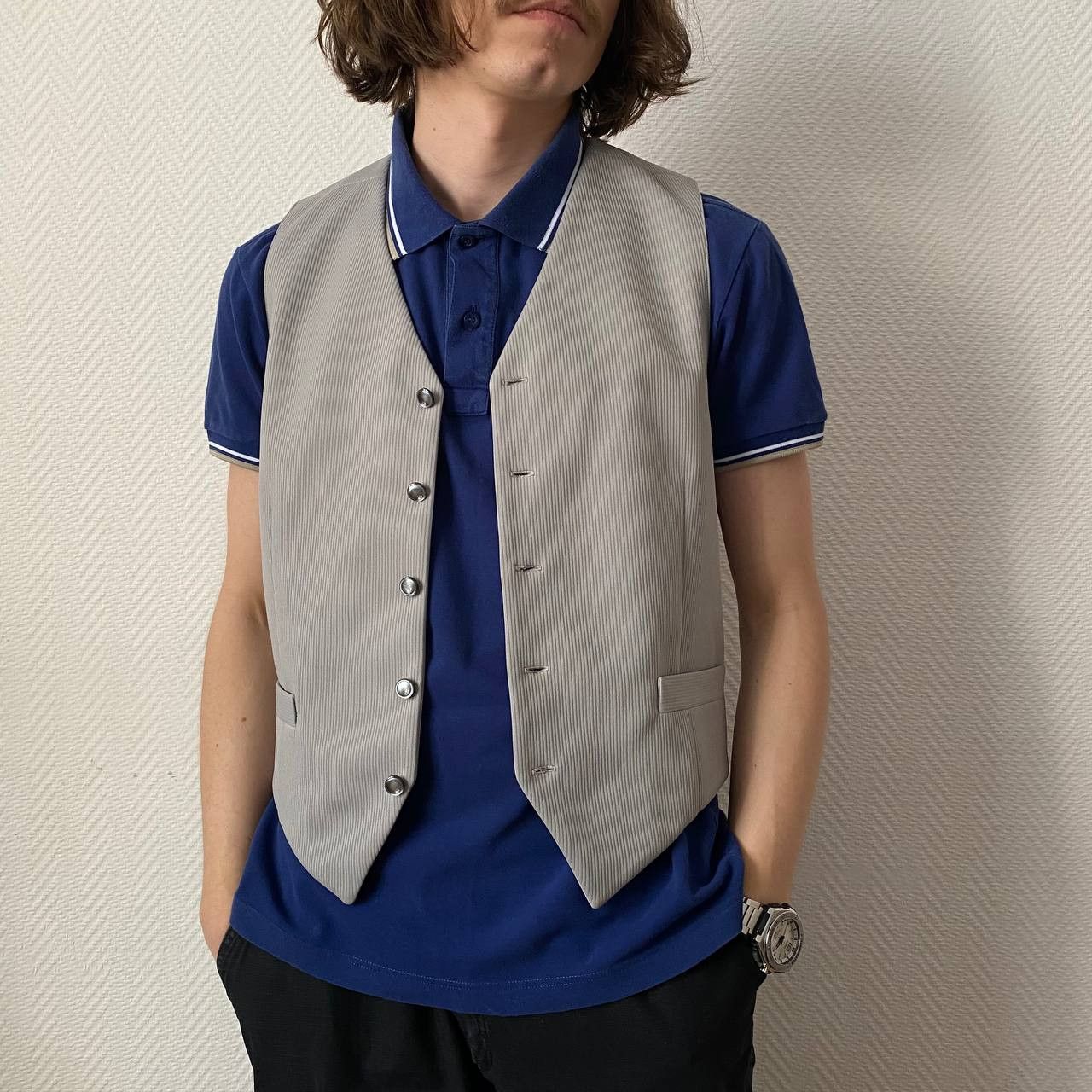 Designer × Vintage Vintage 90s Pearl Snap Tailor Formal Vest Size 48S - 7 Thumbnail