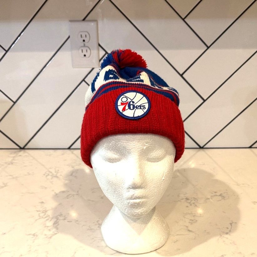 Other Vintage Hardwood Classics 76ers knit Pom Pom beanie hat Size ONE SIZE - 1 Thumbnail