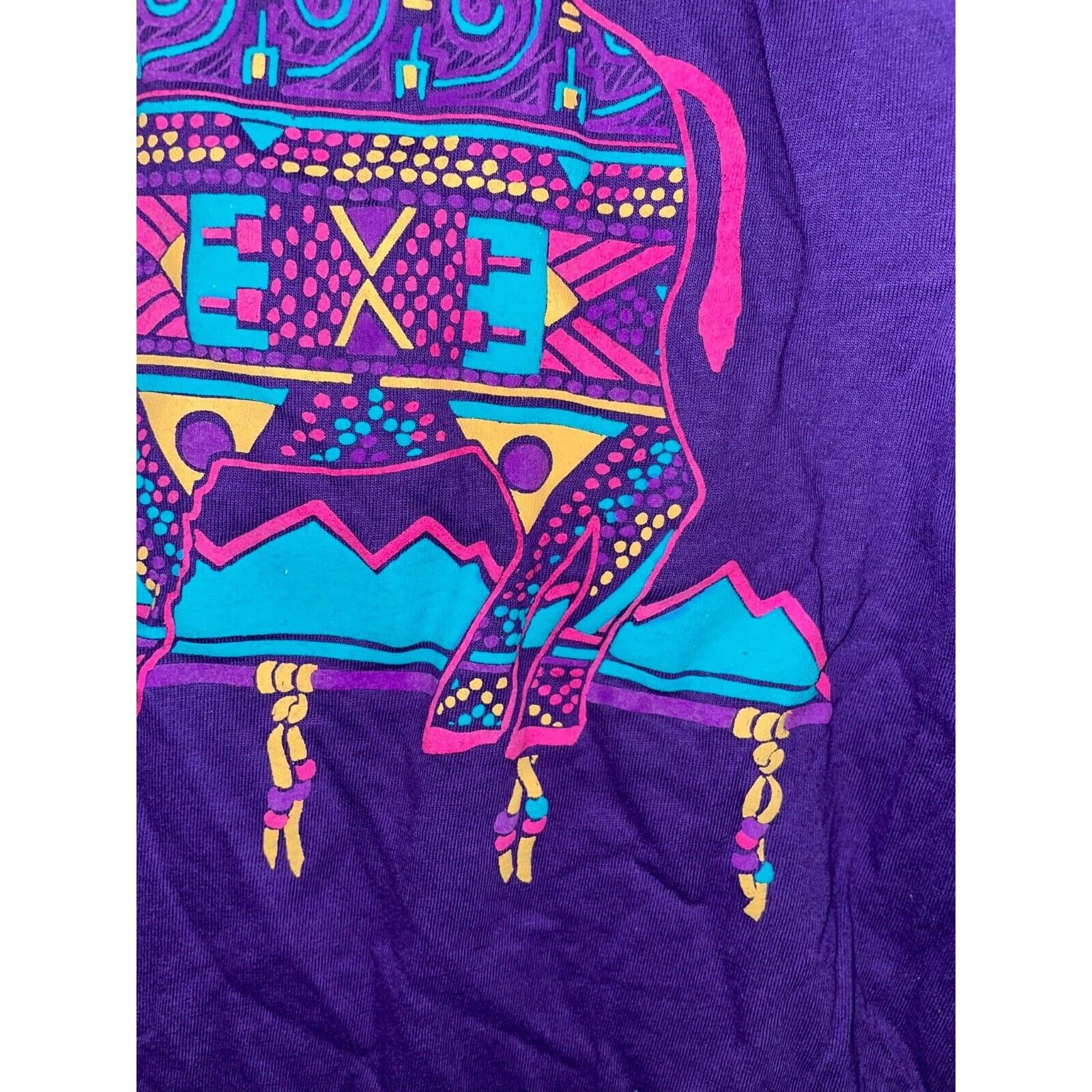 Jerzees Vintage Black Hills Shirt Buffalo Bison Art Tee 90s VTG M Size US M / EU 48-50 / 2 - 5 Thumbnail