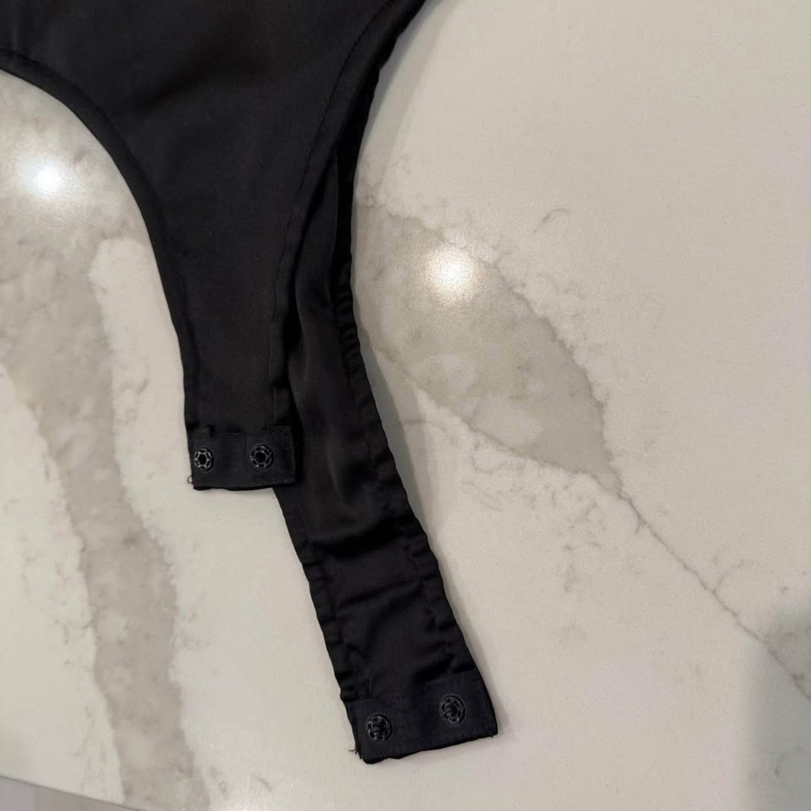 Zara Zara NWT Pleated Draped Plunge Bodysuit Womens XS Black Size XS / US 0-2 / IT 36-38 - 4 Thumbnail