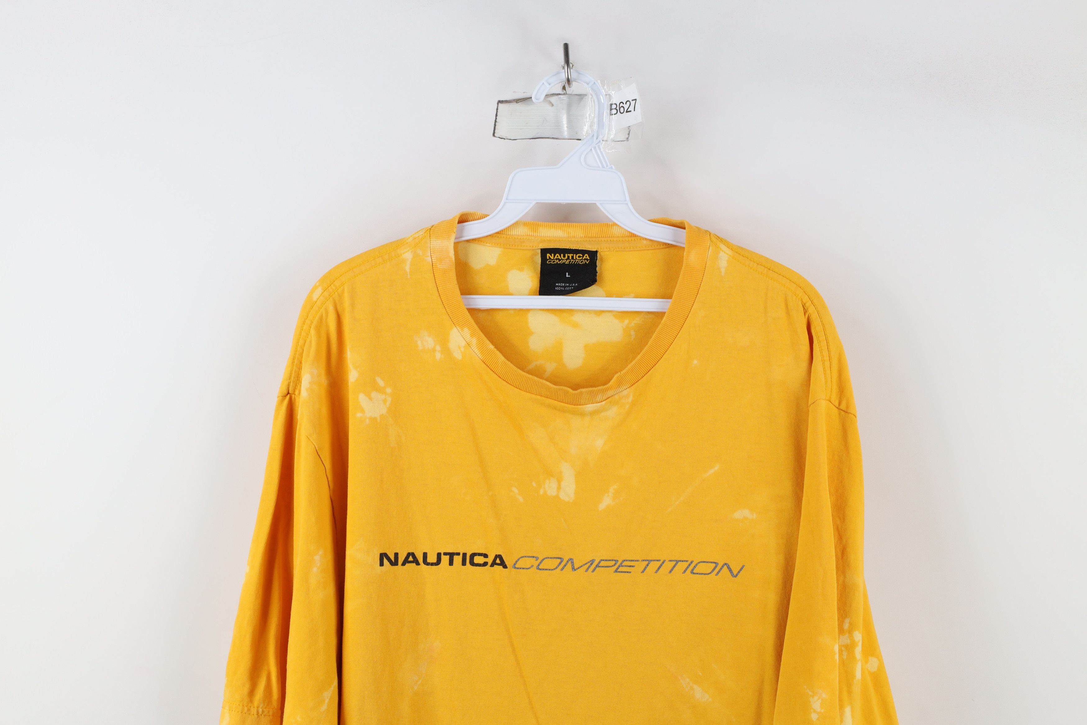 Nautica × Vintage Vintage 90s Nautica Competition Acid Wash T-Shirt Yellow USA Size US L / EU 52-54 / 3 - 2 Thumbnail