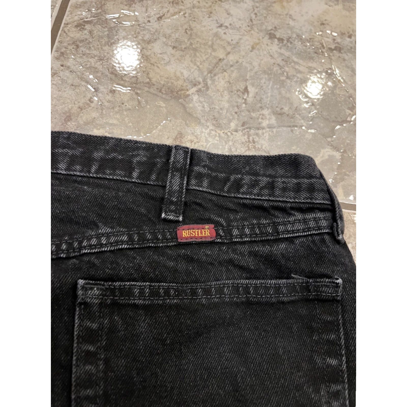 Denime Rustler Jeans Black 40x30 Straight Regular Denim 100% Cotton 5-Pocket Vintage? No Size US 40 / EU 56 - 4 Thumbnail