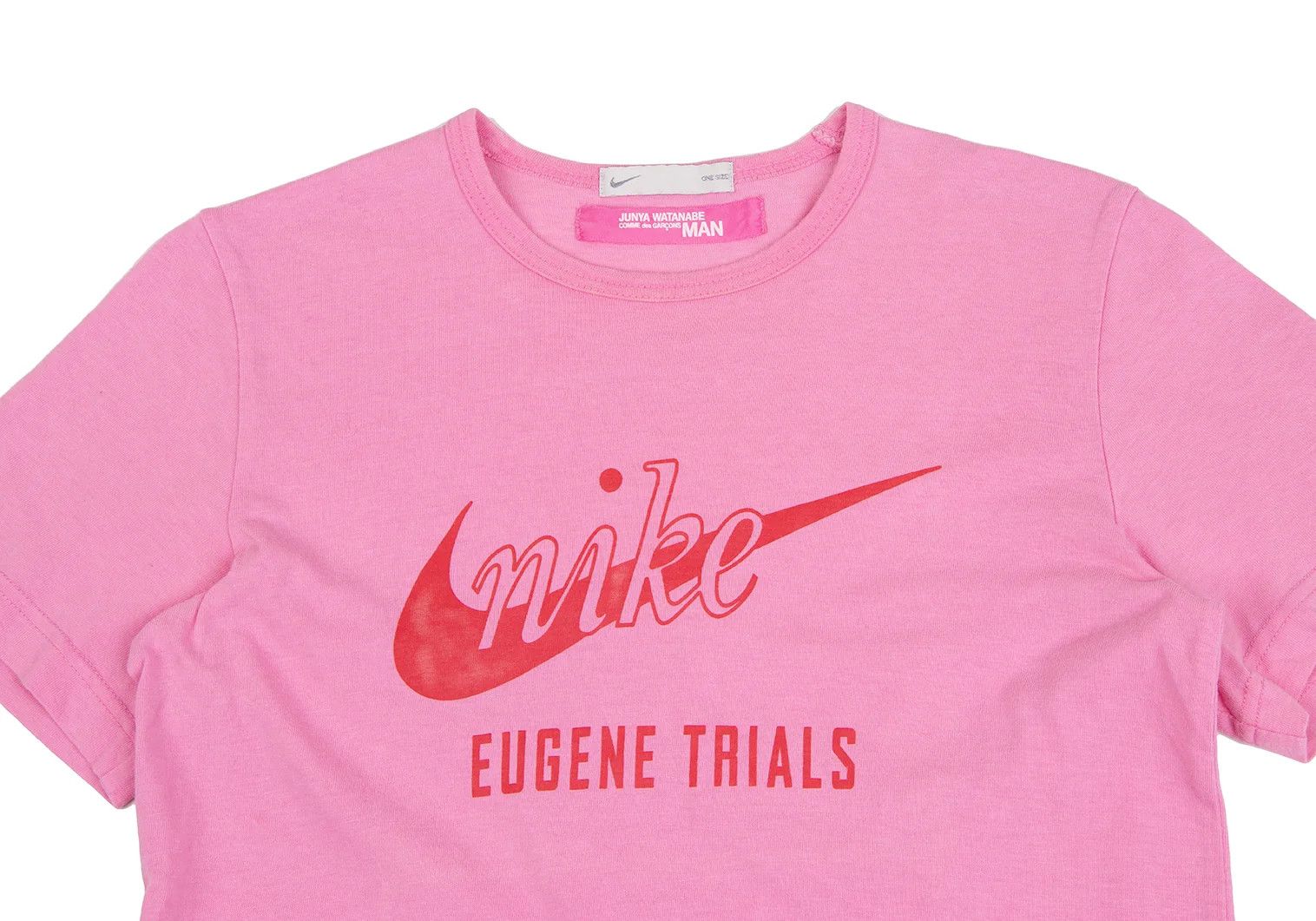 Junya Watanabe Pink Swoosh Logo Print T-Shirt, Size F Size US M / EU 48-50 / 2 - 2 Thumbnail
