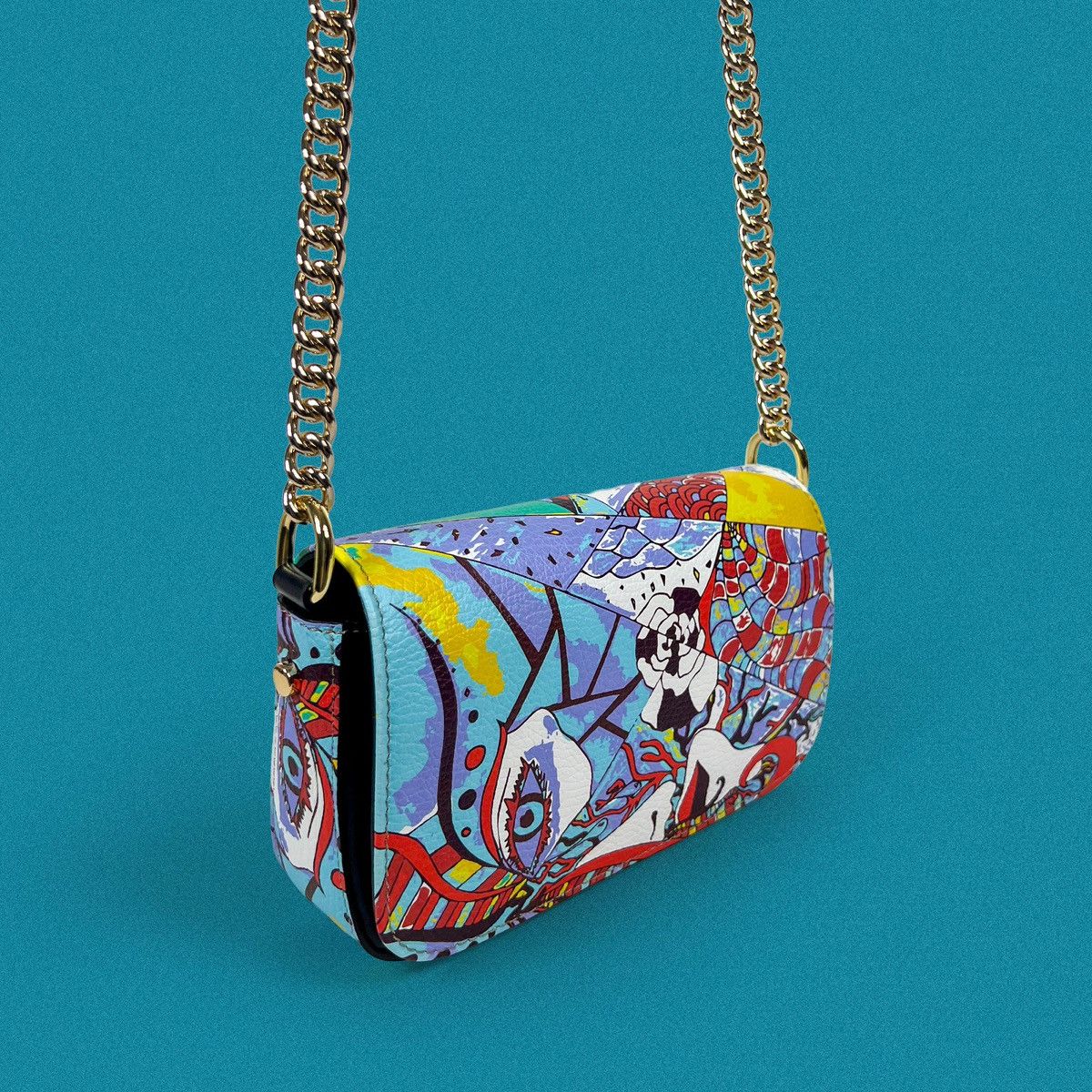 JUX Avant-Garde Wearable Art Shoulder Flap Bag