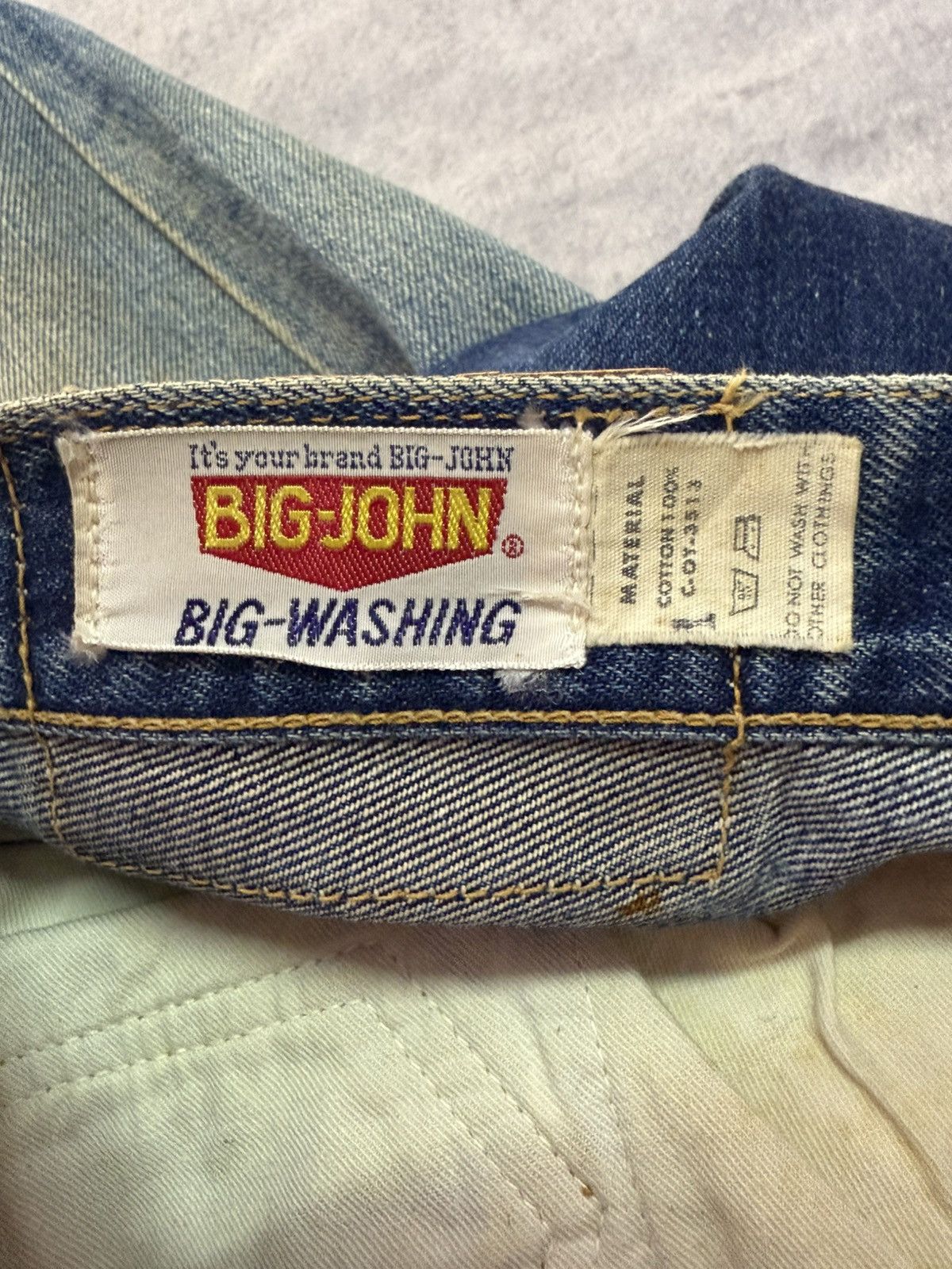 Big John × Vintage 70s Big John Talon Zipper Aging Distressed Mud Flared Jeans Size US 32 / EU 48 - 22 Thumbnail