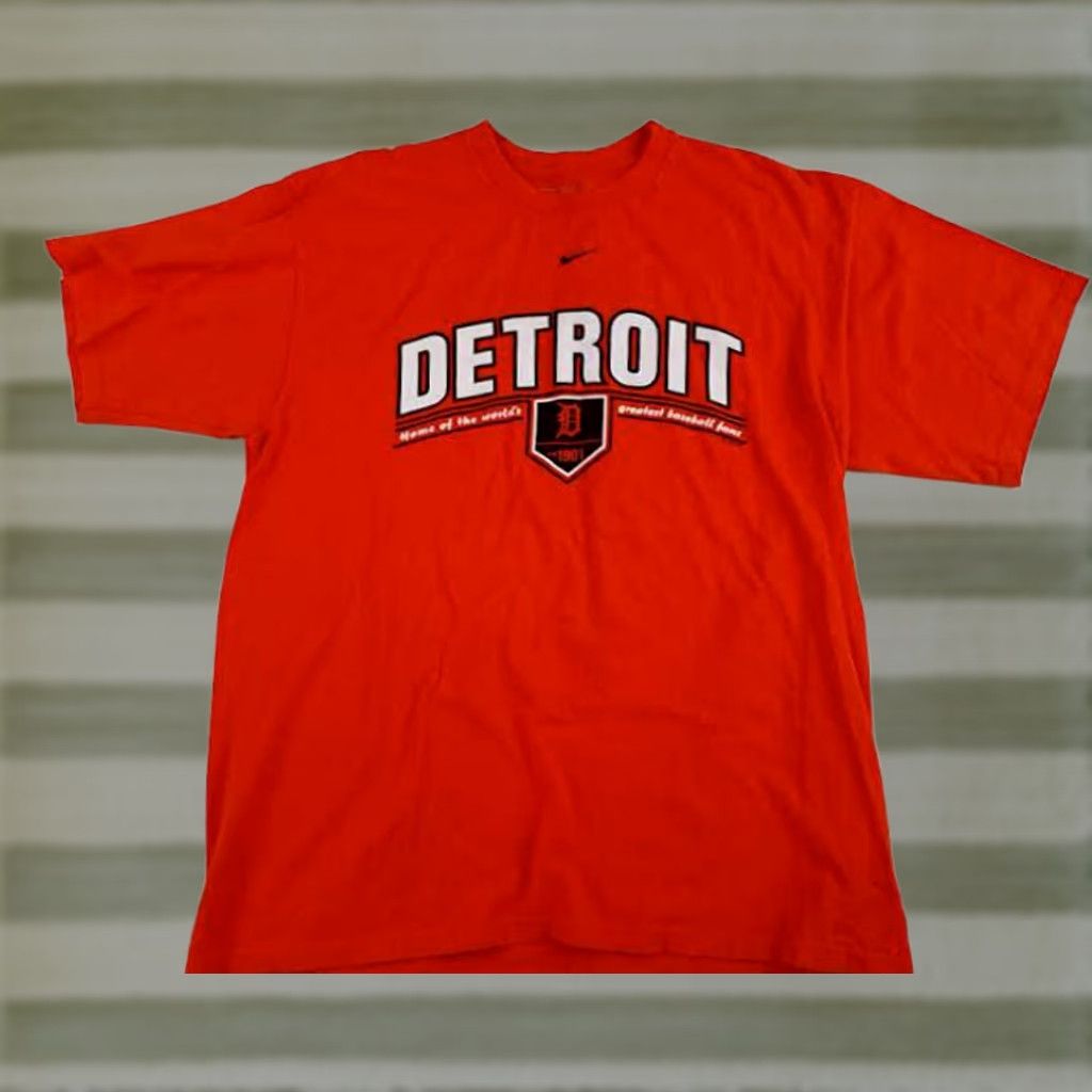 Nike VINTAGE Nike T-Shirt Detroit Tigers Baseball Orange Orange Nike? (error) Size US L / EU 52-54 / 3 - 1 Thumbnail